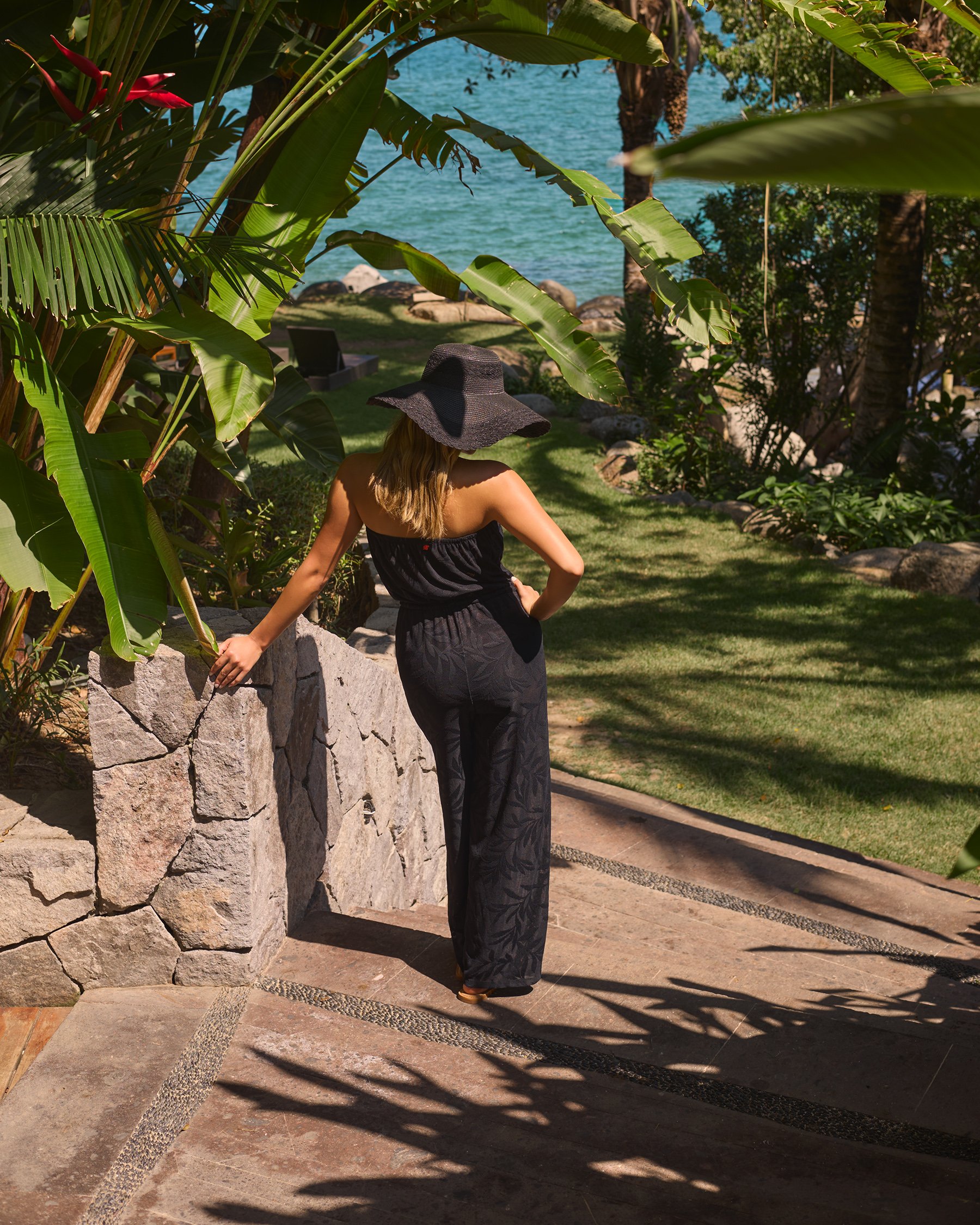 COSTA DEL REY Leaf Bandeau Jumpsuit Black 02300185 - View5