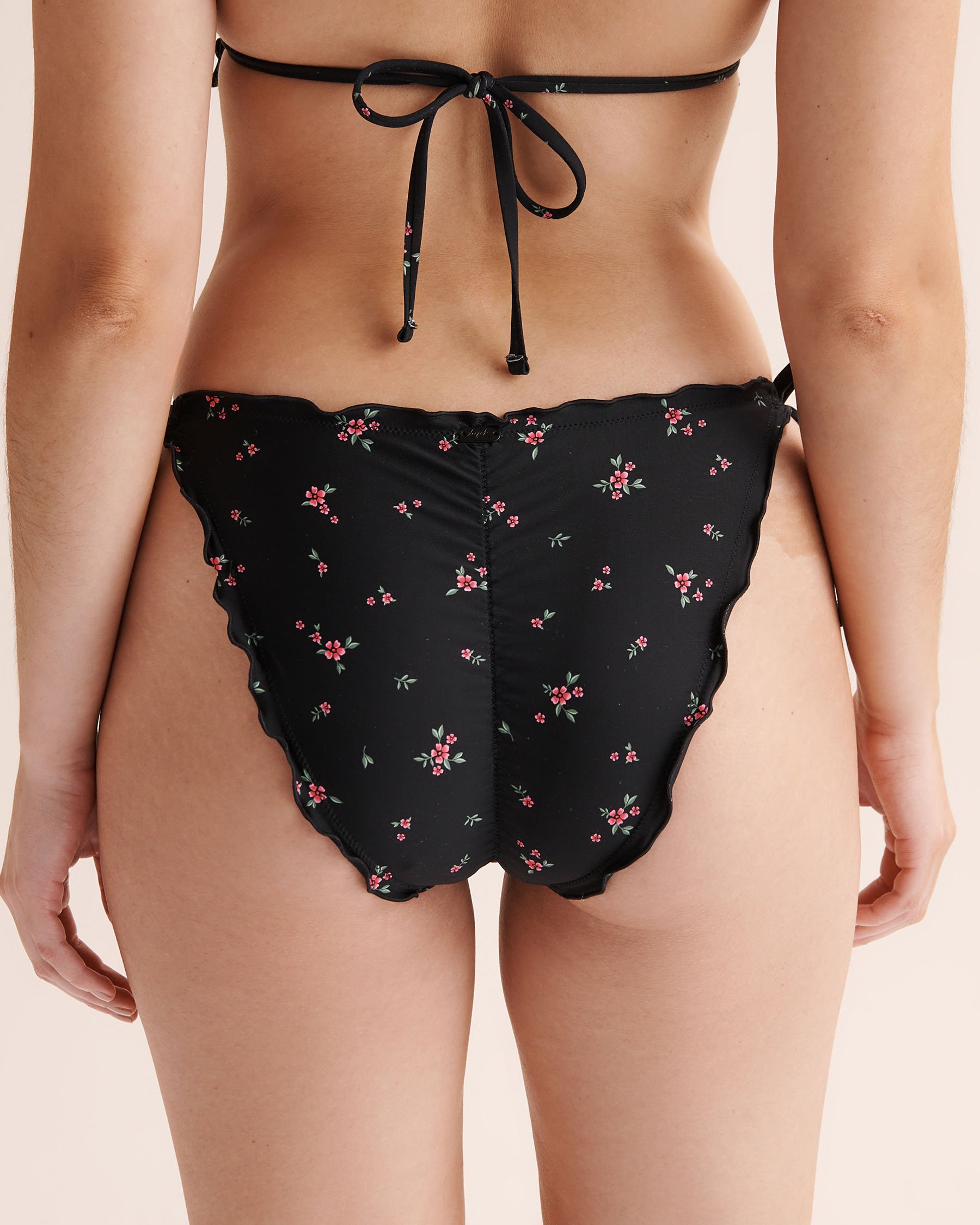 TROPIK Floral Low-Rise Brazilian Bikini Bottom Black 01300520 - View5