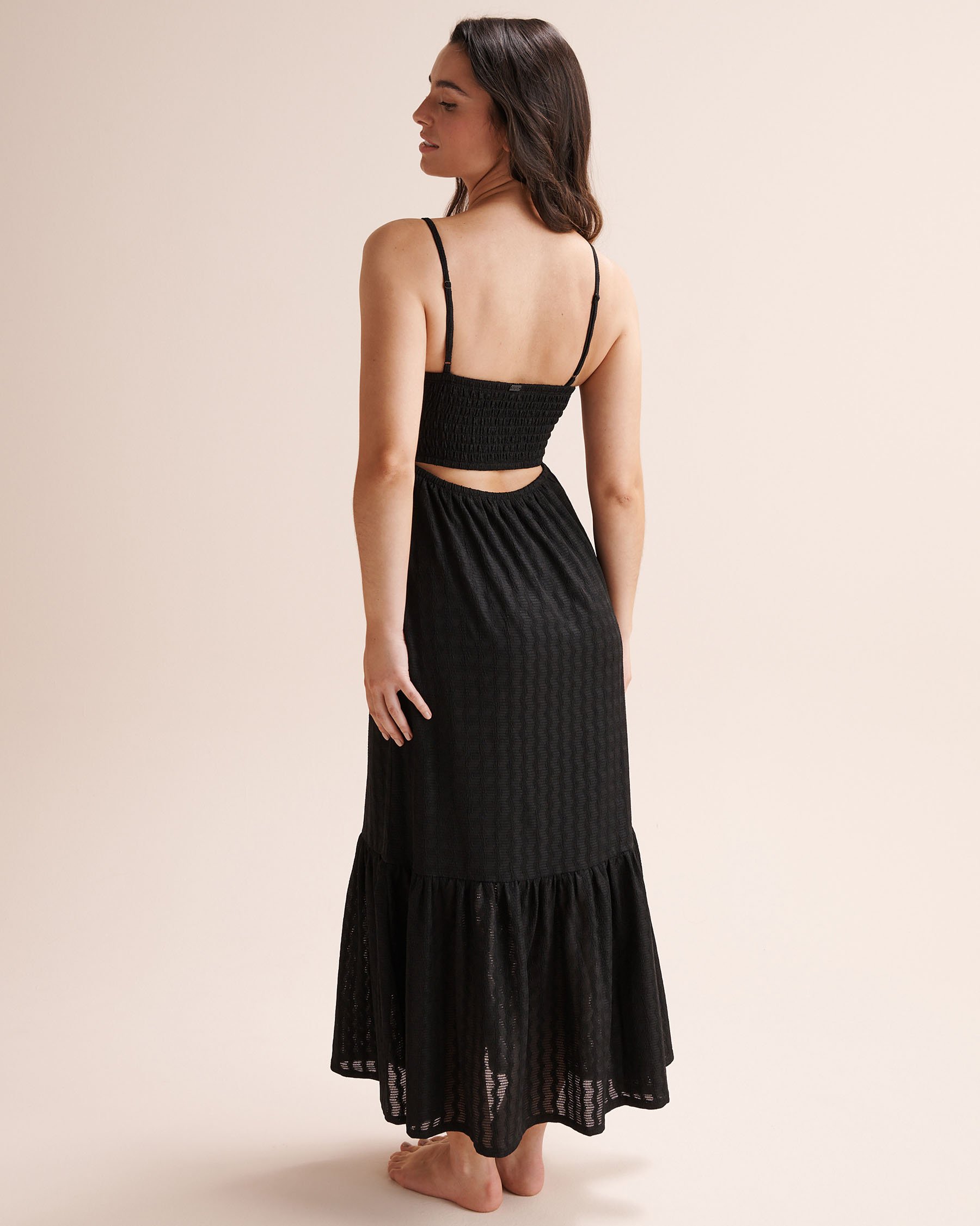 TROPIK Textured Maxi Dress Black 02300182 - View2