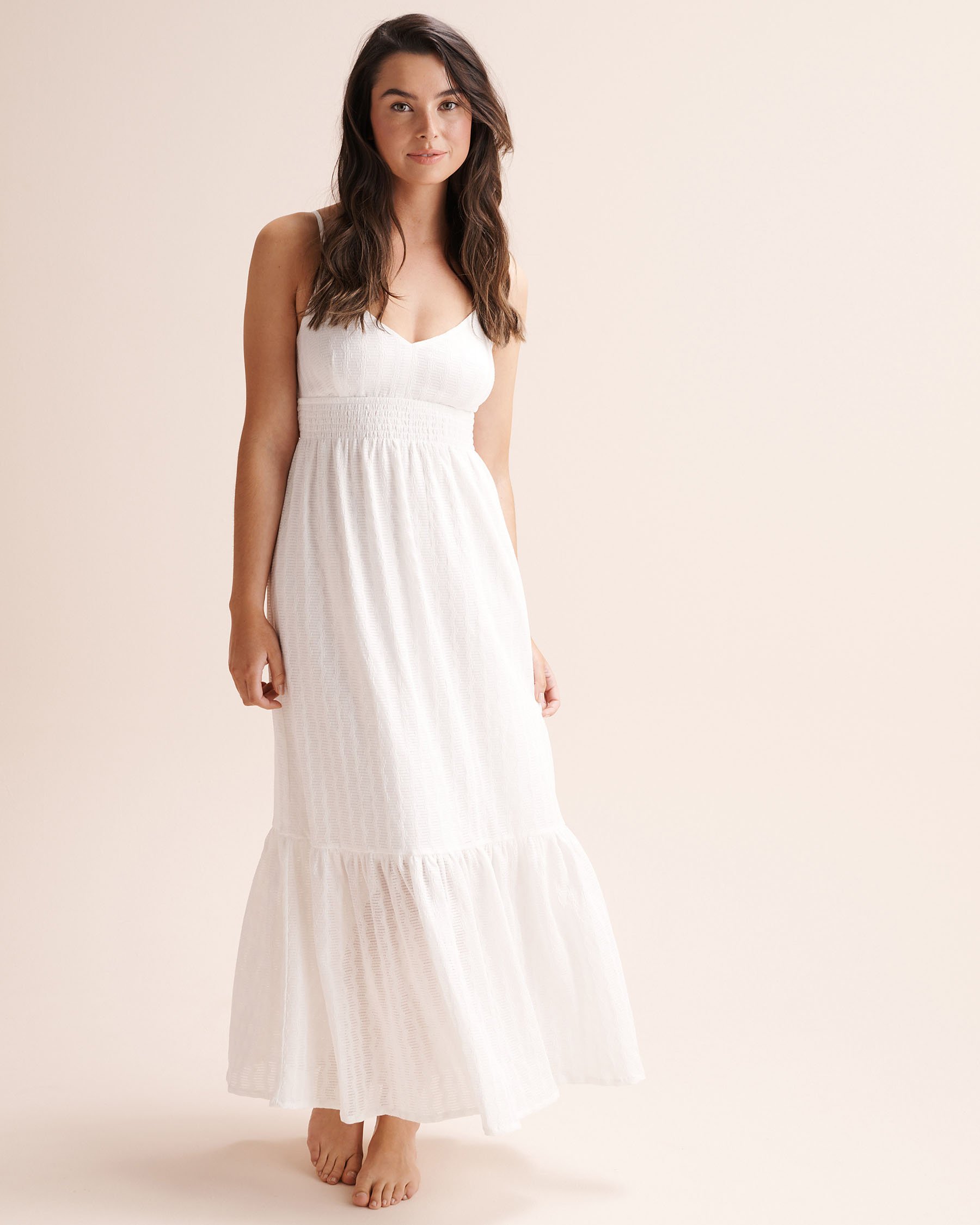 TROPIK Textured Maxi Dress White 02300182 - View1