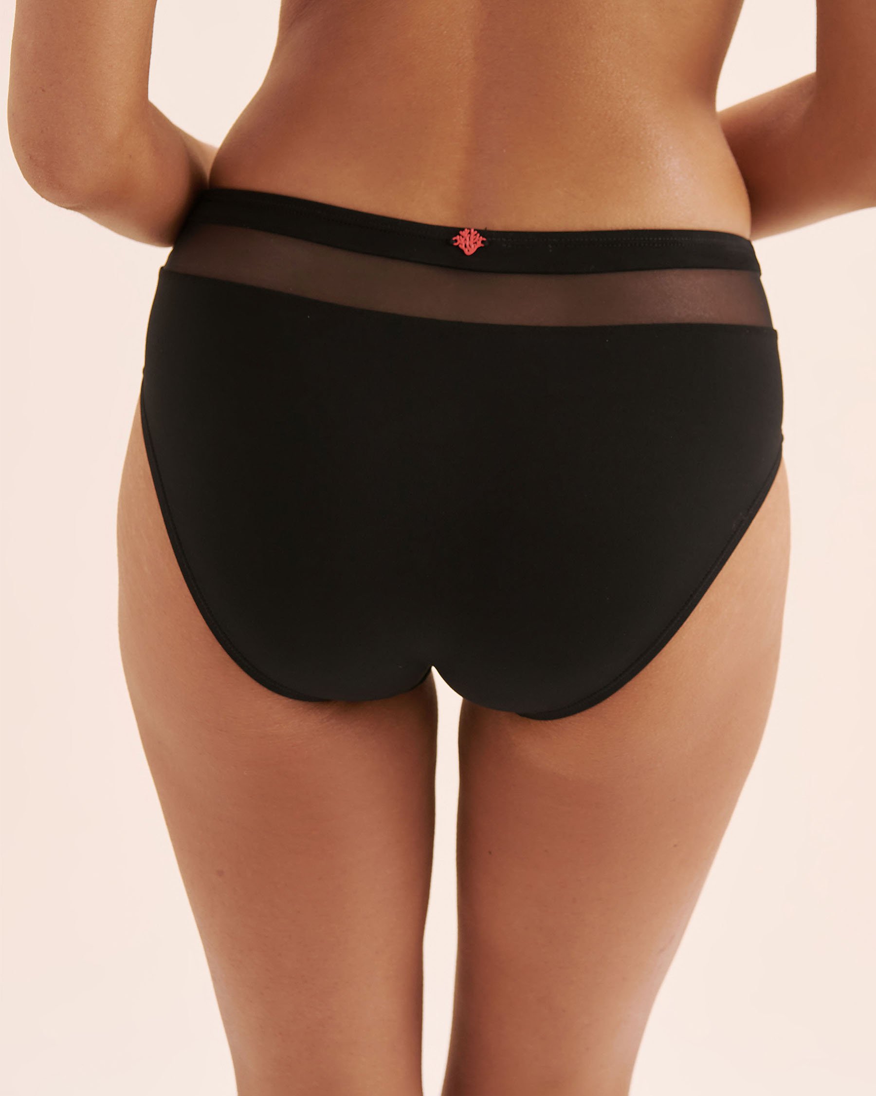 COSTA DEL REY Sheer Detail Tummy Control Bikini Bottom Black 01300527 - View4