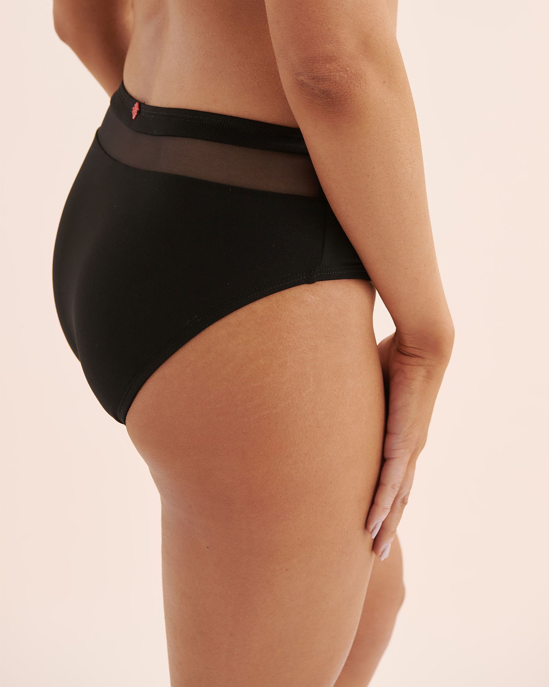 COSTA DEL REY Sheer Detail Tummy Control Bikini Bottom Black 01300527 - View5