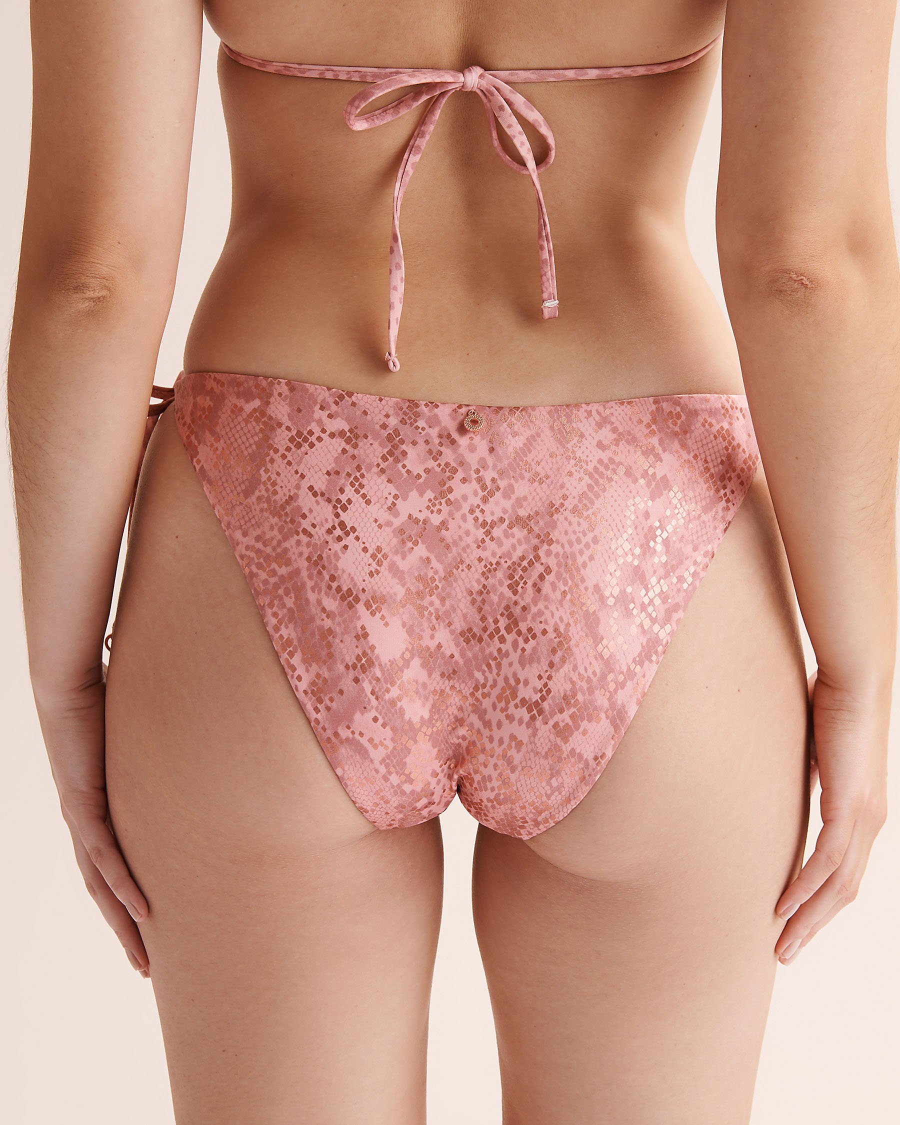 SEATONIC Side Ties Cheeky Bikini Bottom Pink and gold 01300529 - View4