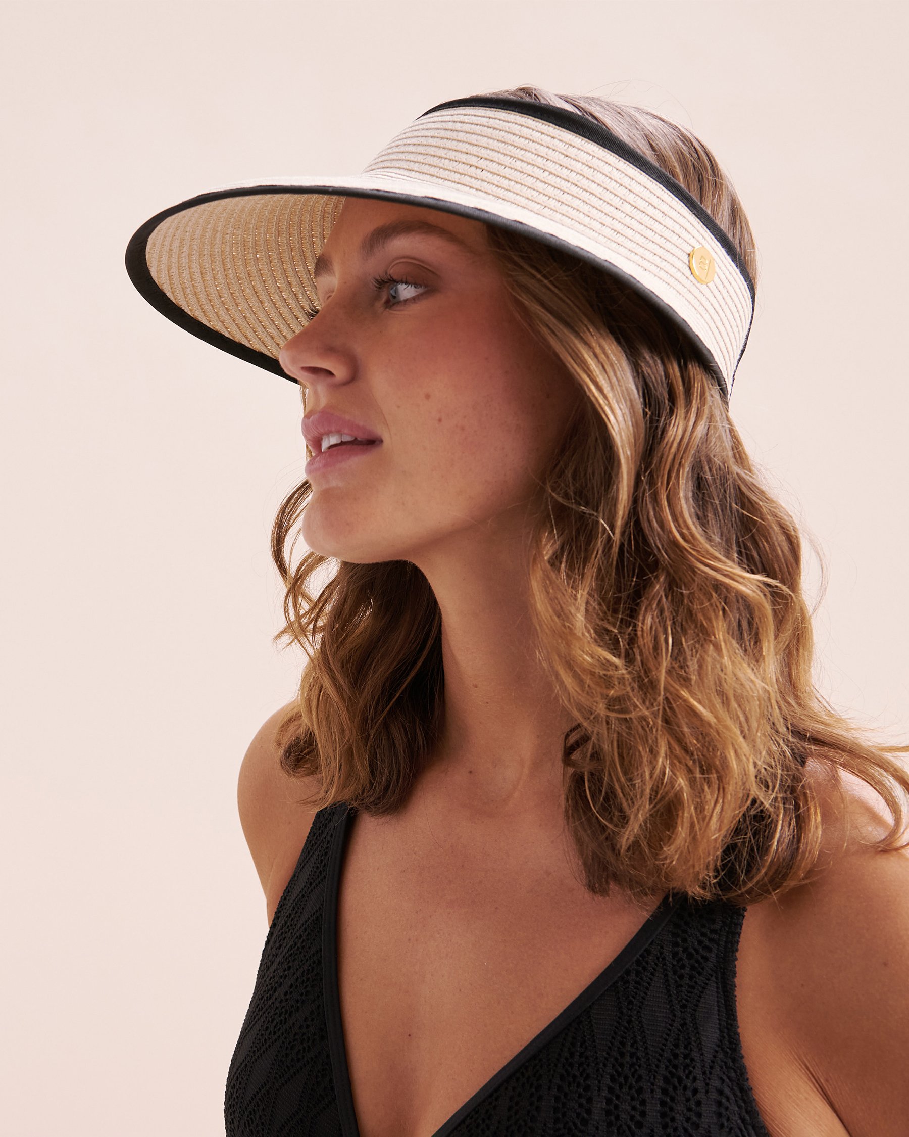 BLEU ROD BEATTIE Chapeau visière Playa Sun Beige et noir BRB-H-001GWP - View3