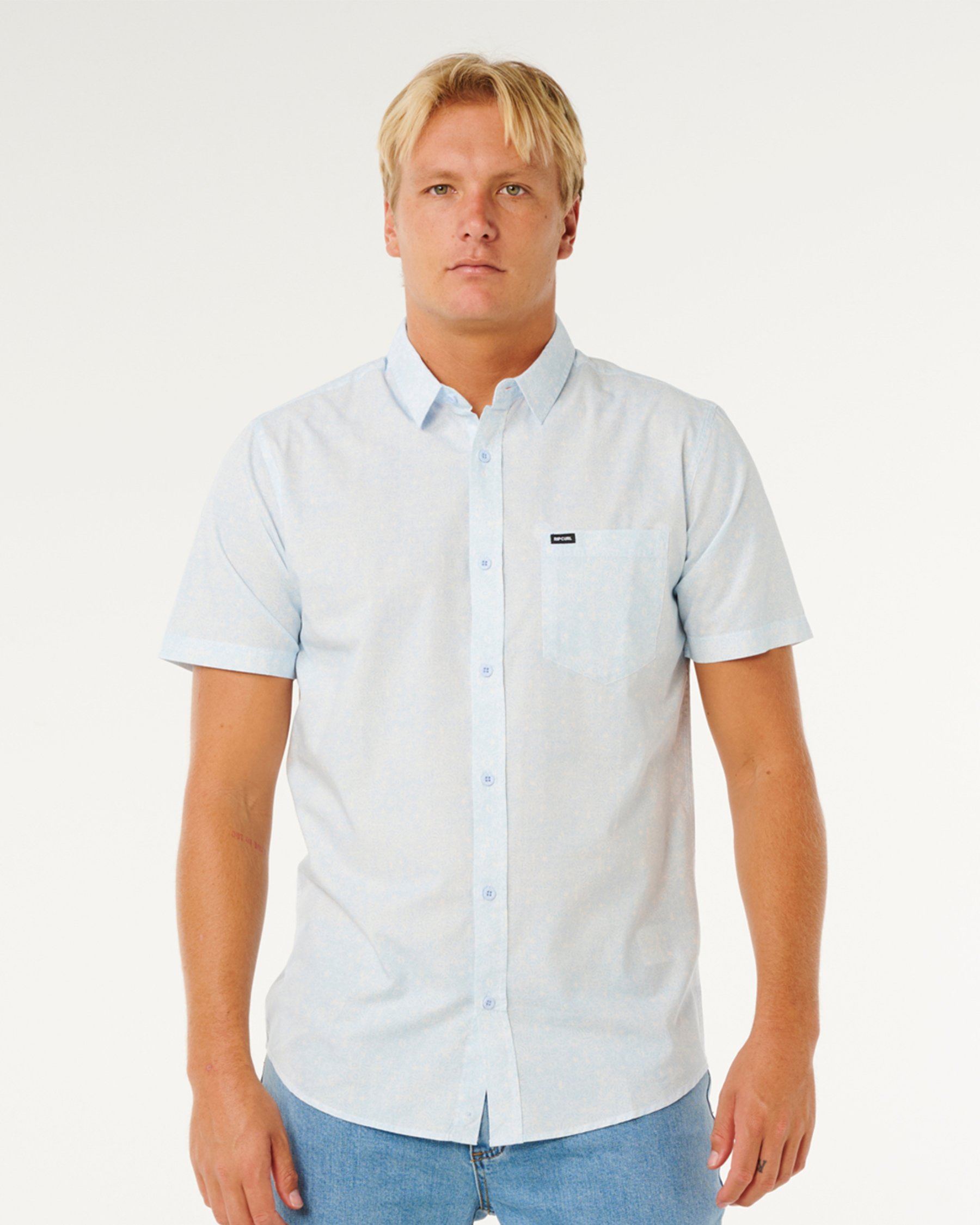 RIP CURL Chemise à manches courtes Hypno Micro Bleu glacier 06MMSH - View1