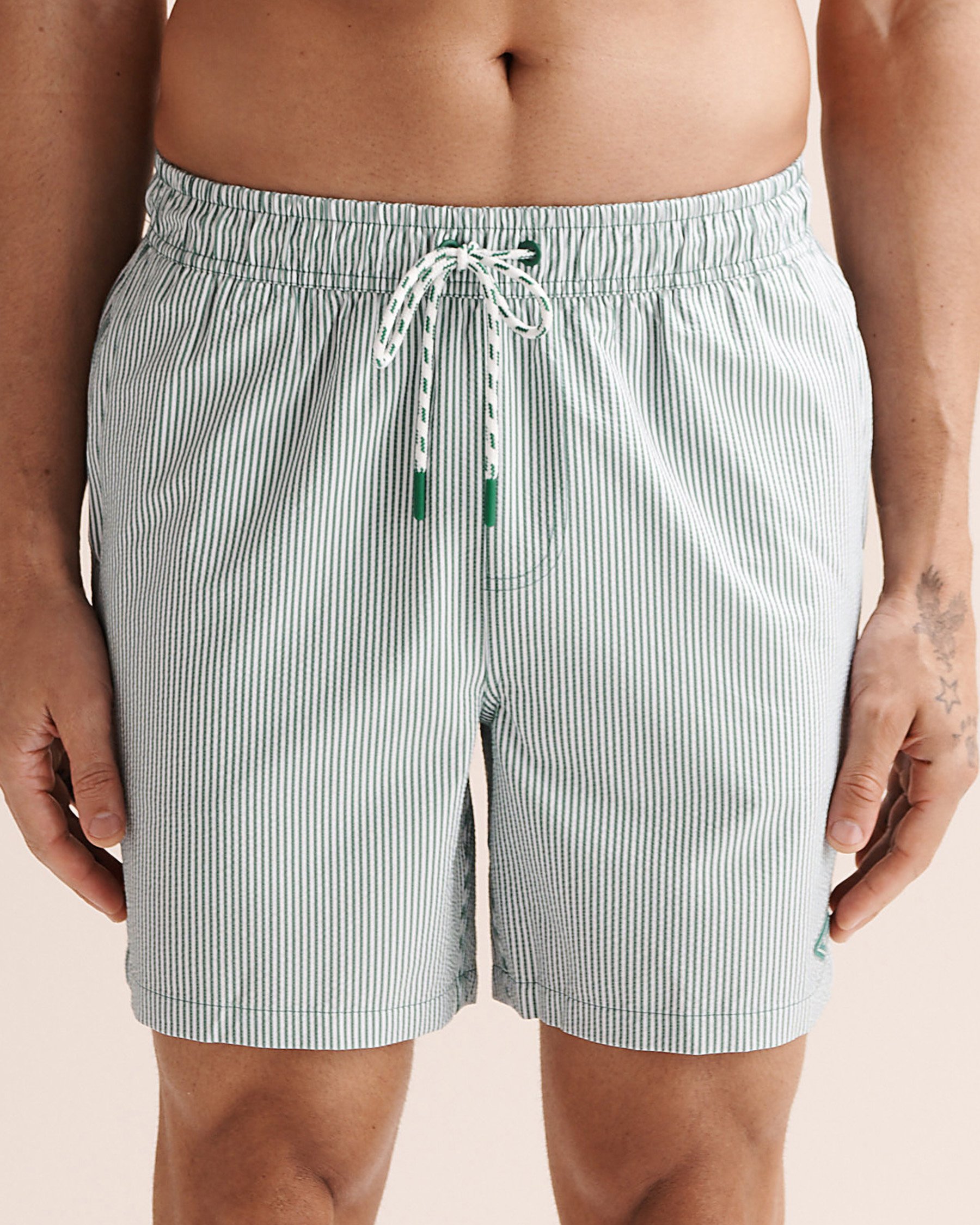 SHORELINE SEVEN Maillot volley gaufré avec doublure de compression Vert et blanc 03100074 - View1