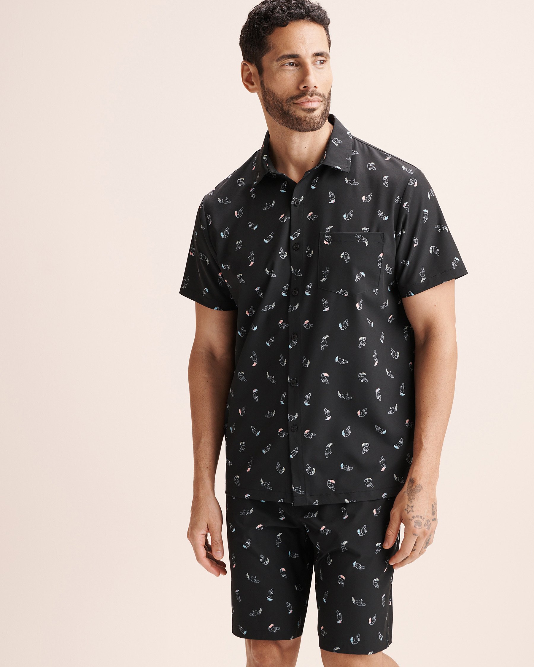 HAMABE Chemise à manches courtes Noir 04100053 - View2