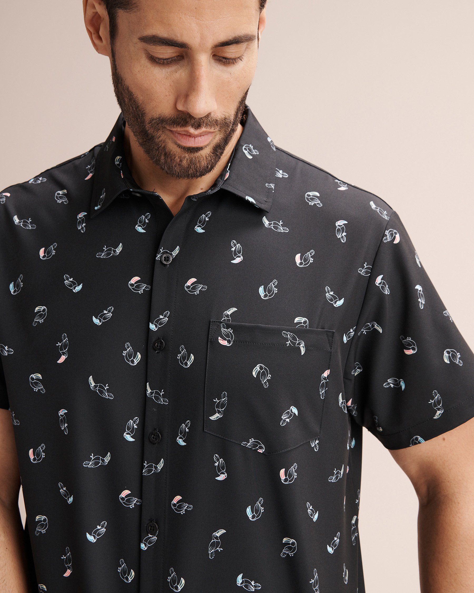 HAMABE Chemise à manches courtes Noir 04100053 - Voir4