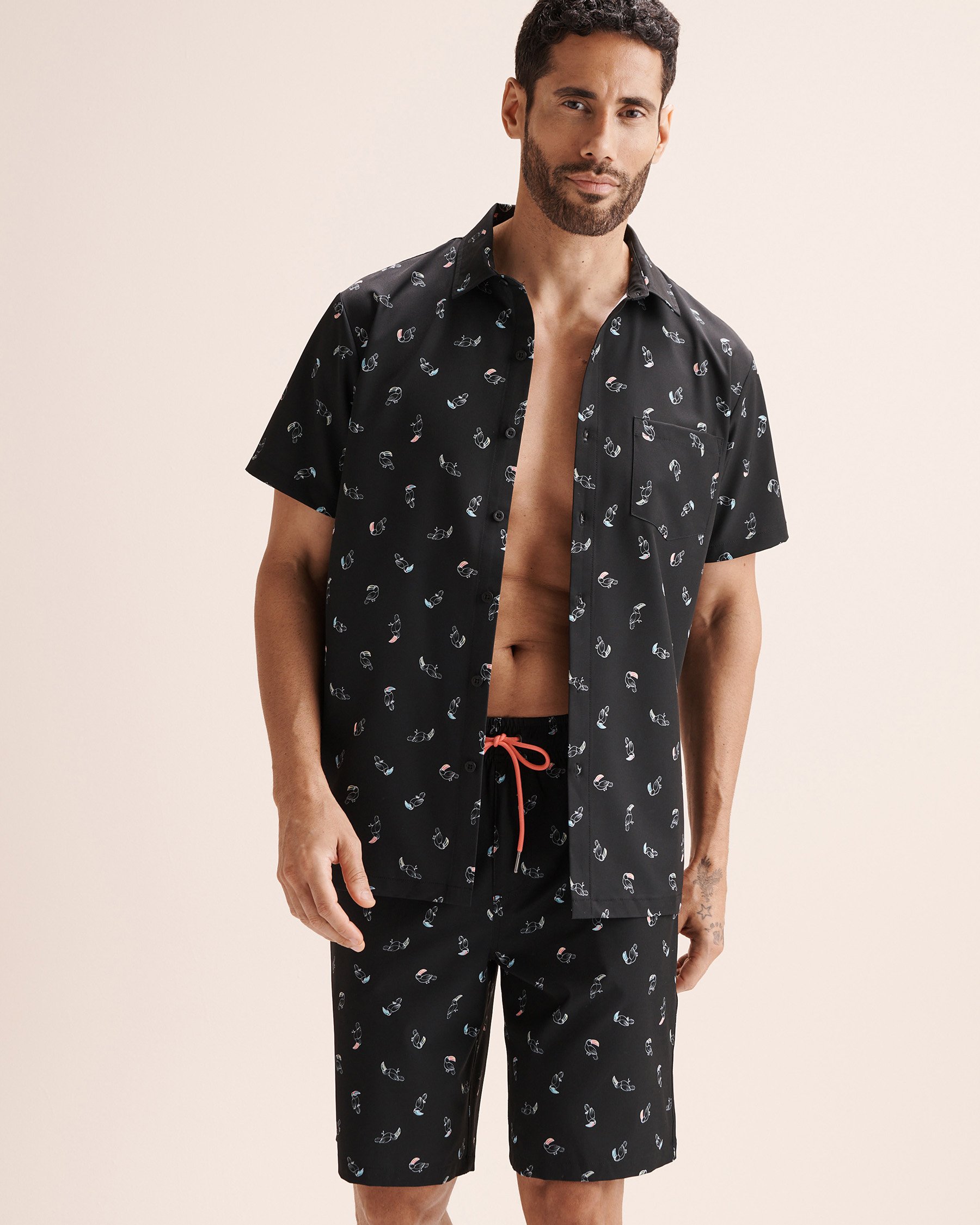 HAMABE Chemise à manches courtes Noir 04100053 - Voir5