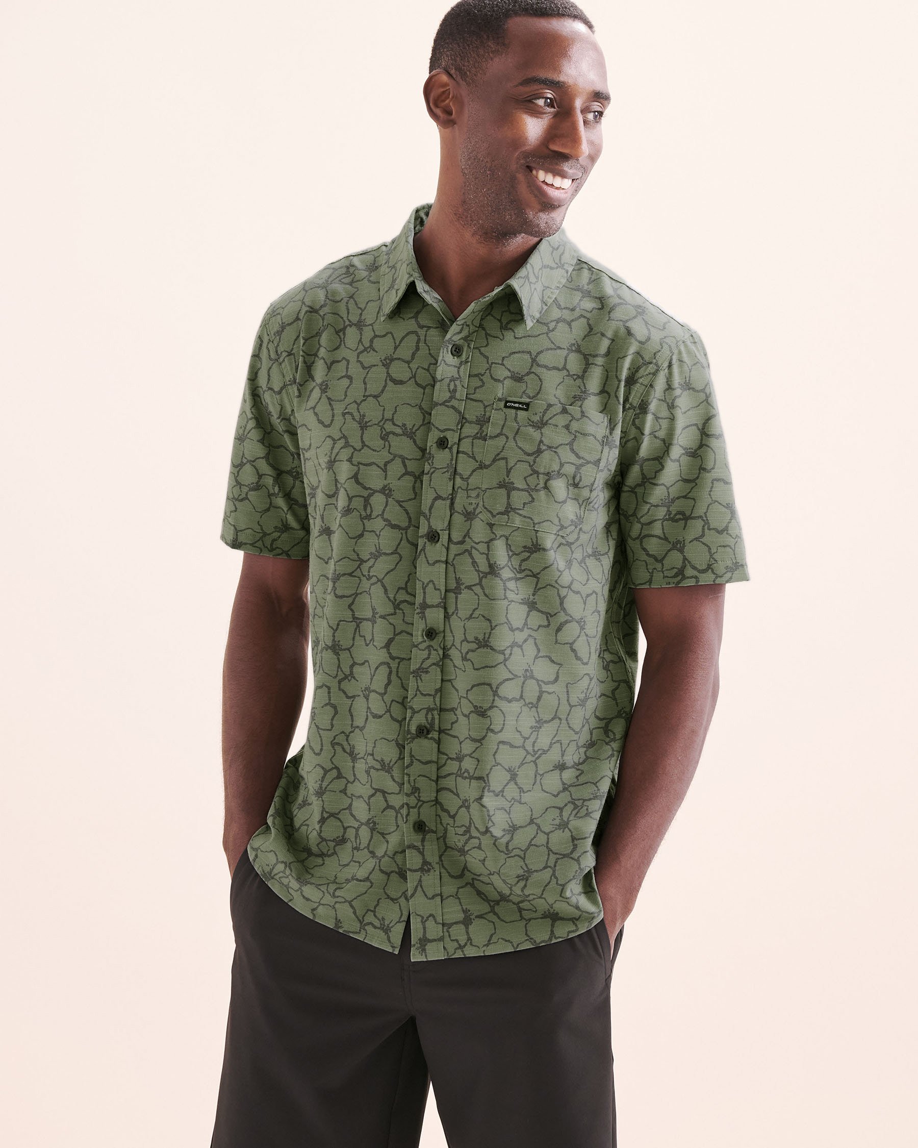 O'NEILL Chemise UPF Slub Relaxed Vert foncé SP2610412 - View1