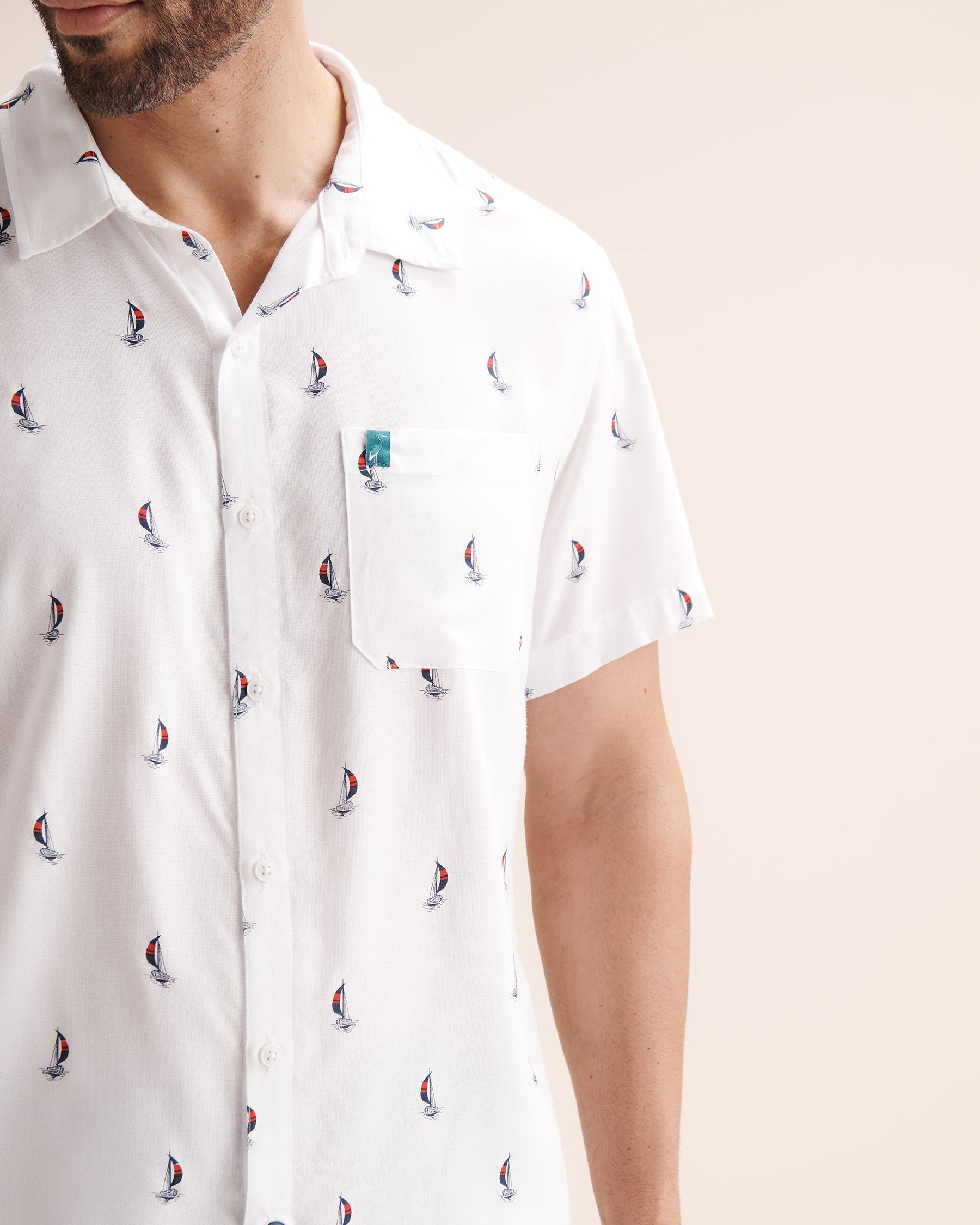 SHORELINE SEVEN Chemise à manches courtes Blanc 04100052 - Voir4