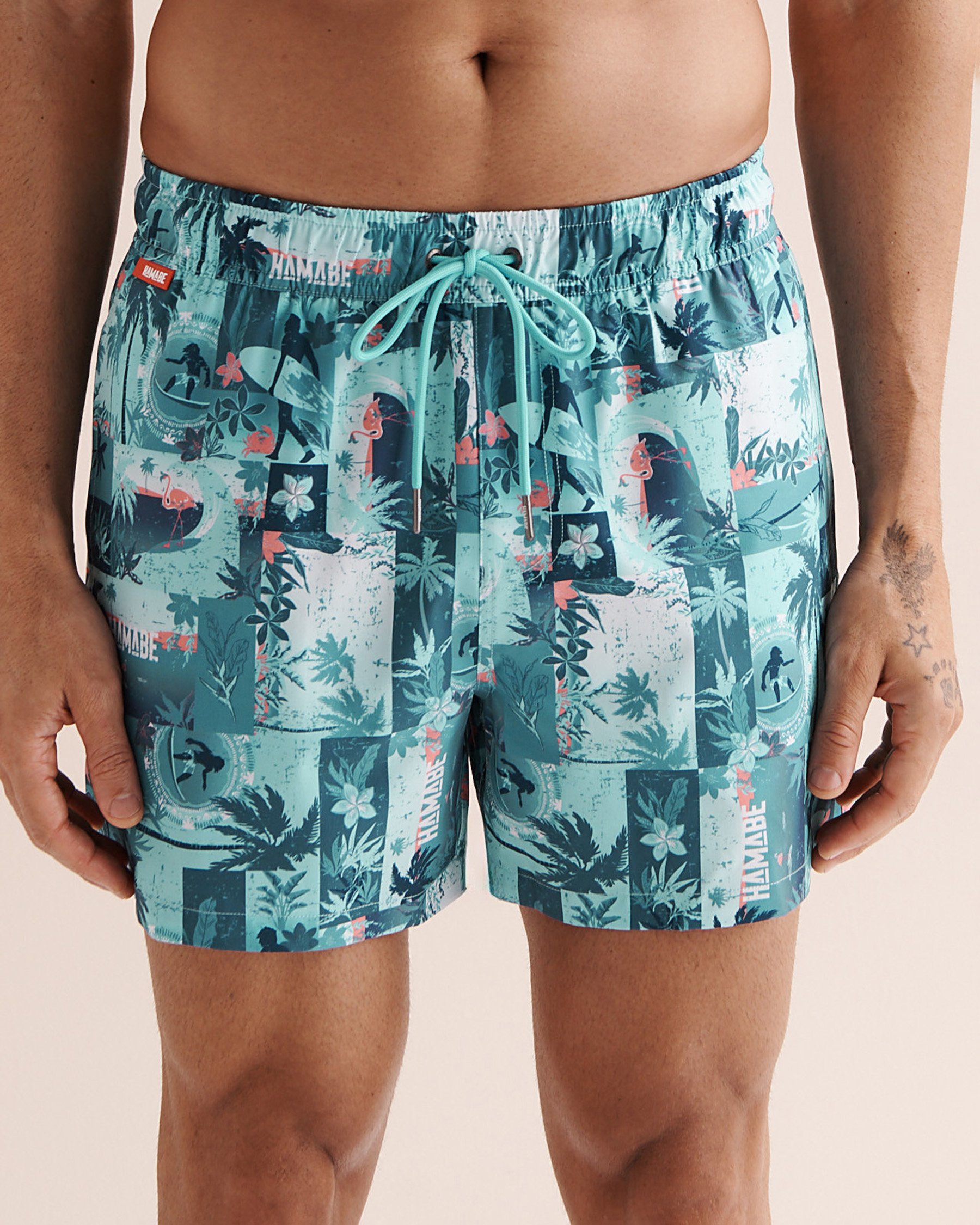 HAMABE Maillot volley avec doublure confort Bleu, blanc, rose 03100071 - View2