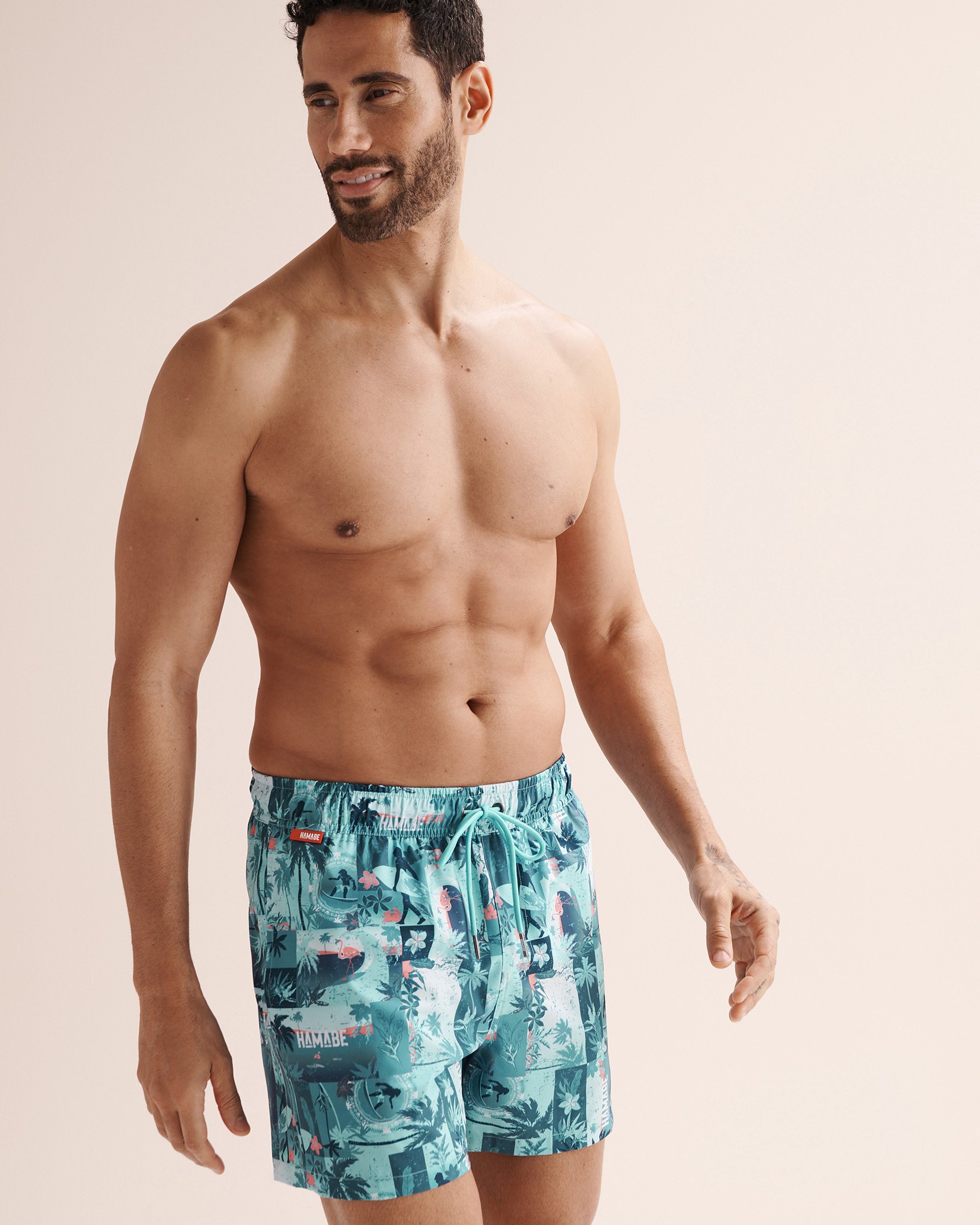 HAMABE Maillot volley avec doublure confort Bleu, blanc, rose 03100071 - View5