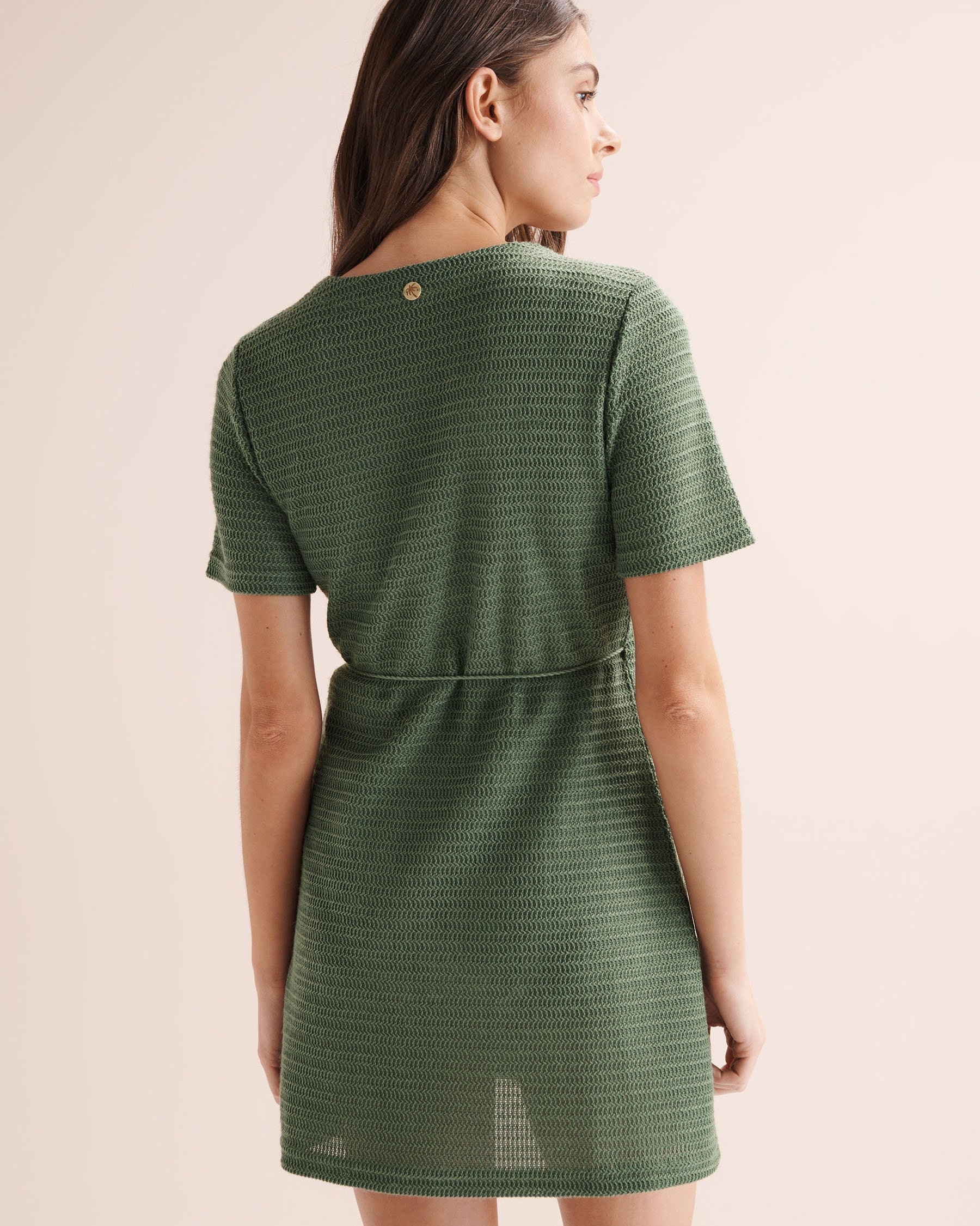 OFF THE BEACH Robe portefeuille en crochet Vert 02300195 - View2