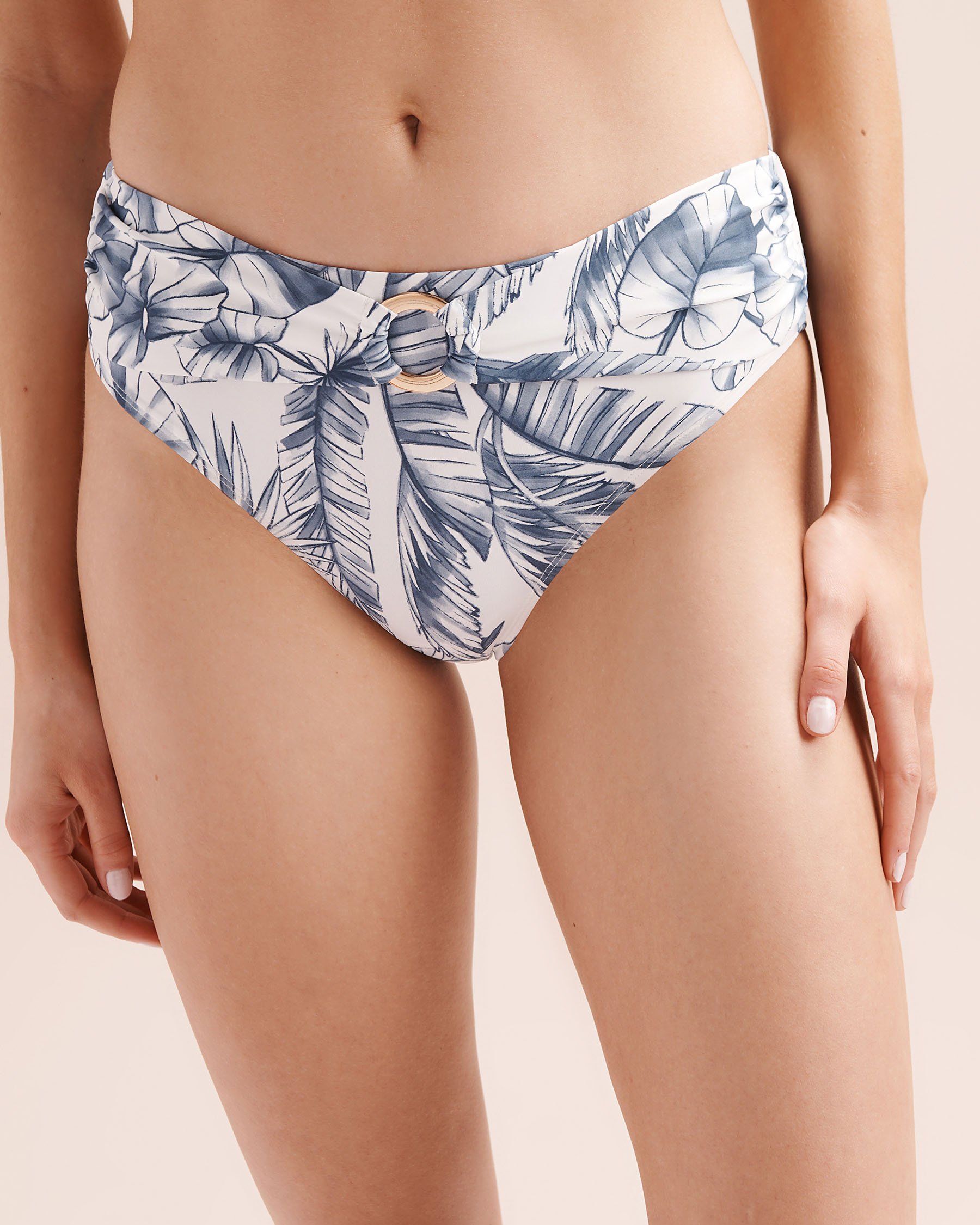 TURQUOISE COUTURE Foliage Brazilian Bikini Bottom White 01300565 - View1