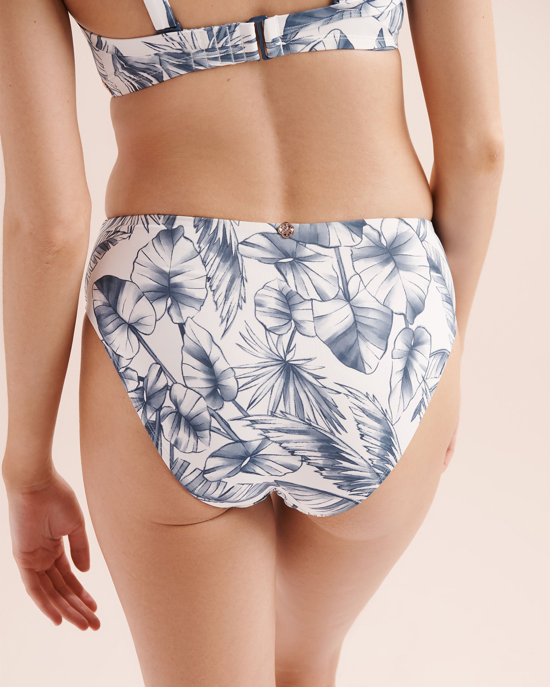 TURQUOISE COUTURE Foliage Brazilian Bikini Bottom White 01300565 - View2