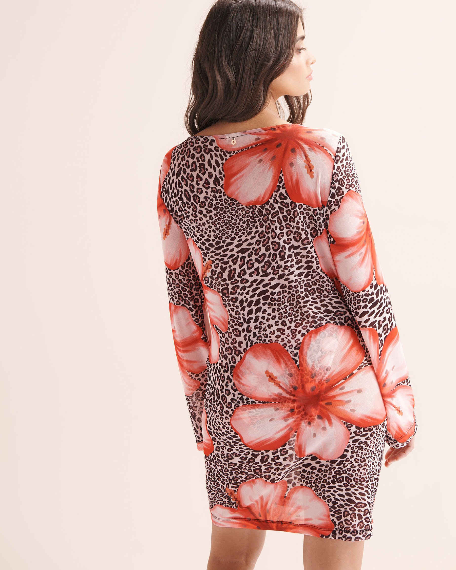 SEATONIC Robe en résille léopard floral Beige 02300196 - View2