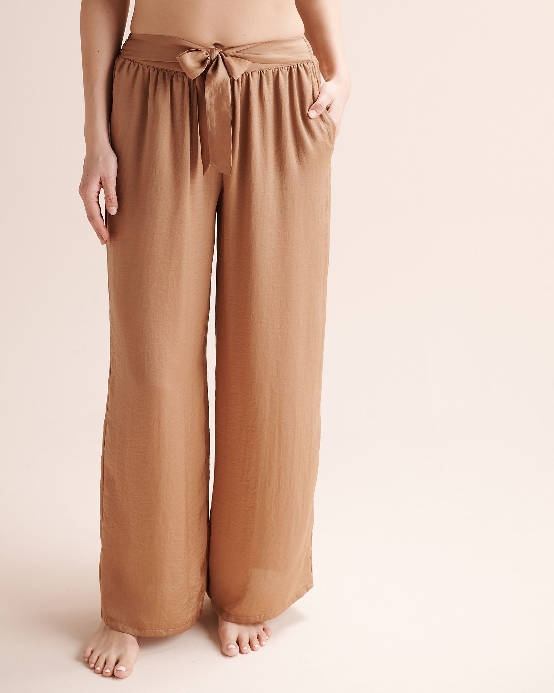 SANTEMARE Satin Pants Brown 02200115 - View1