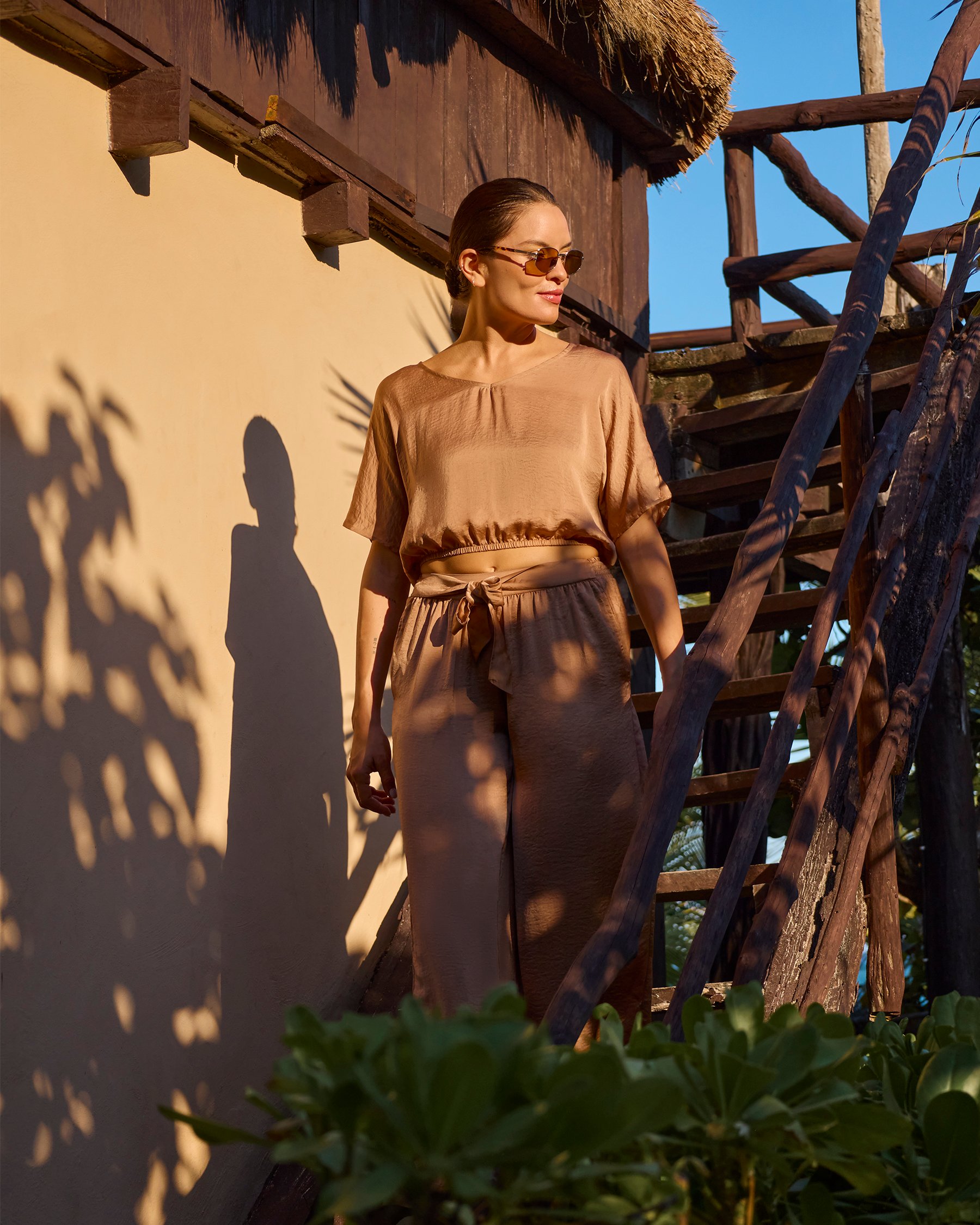 SANTEMARE Satin Top Brown 02100049 - View1