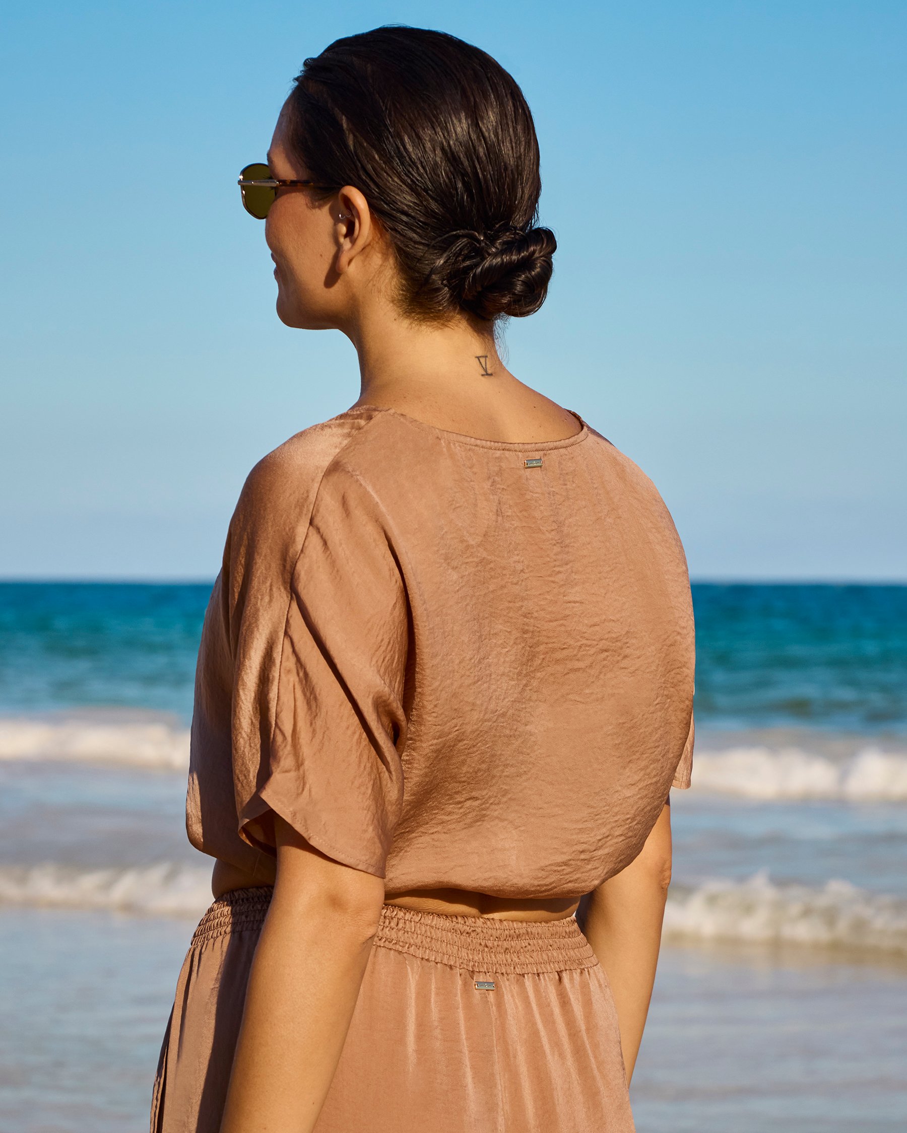 SANTEMARE Satin Top Brown 02100049 - View2