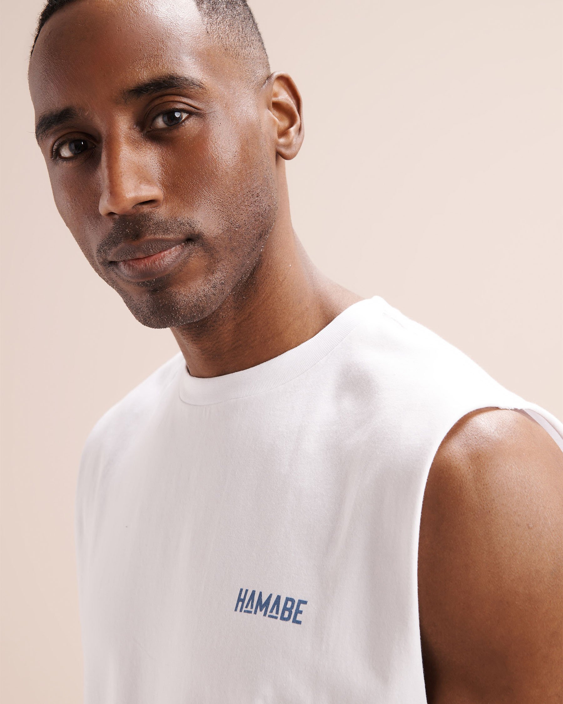 HAMABE Tropical Printed Tank Top White 04100058 - View3