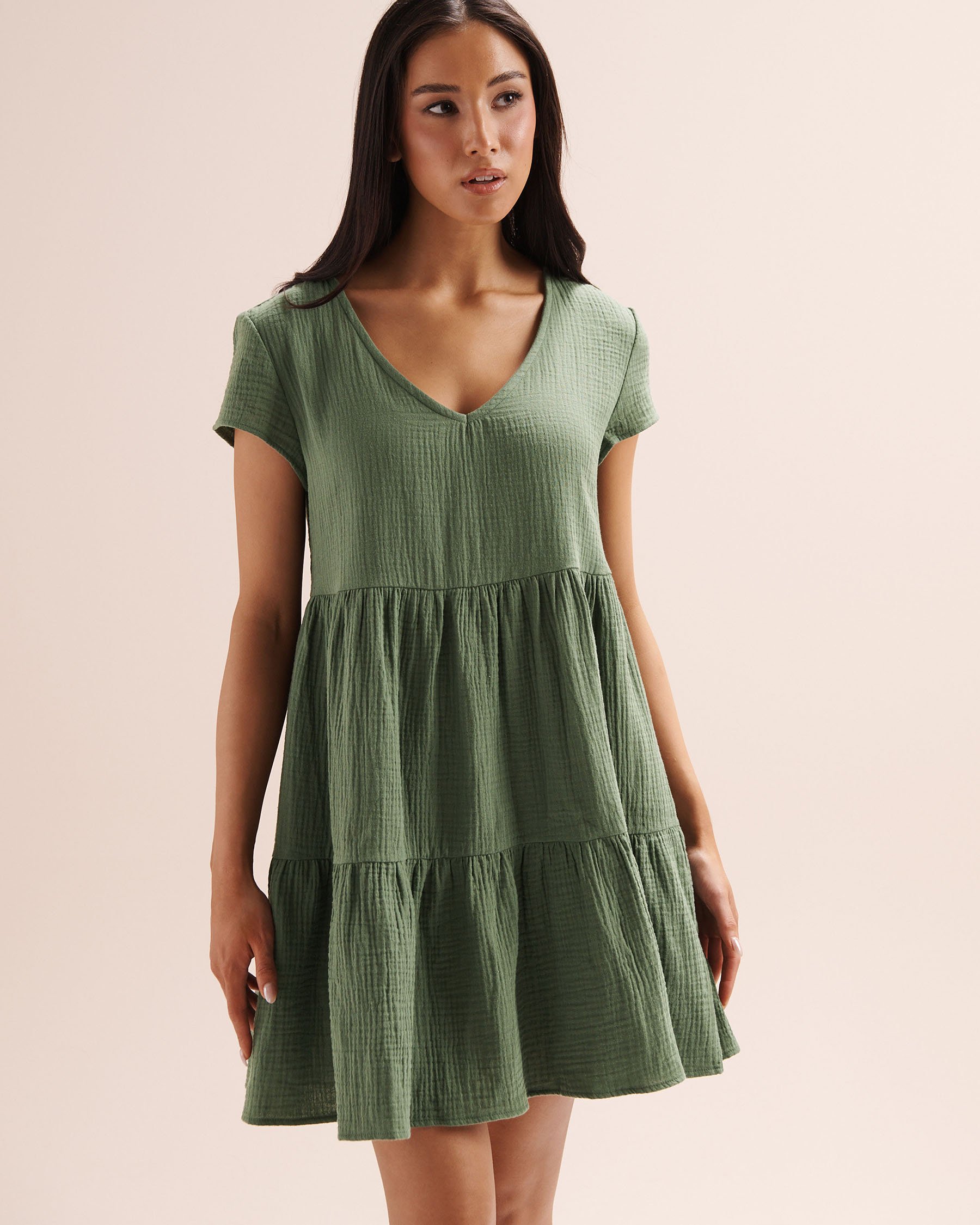 OFF THE BEACH Robe à effet froissé Vert 02300191 - View1