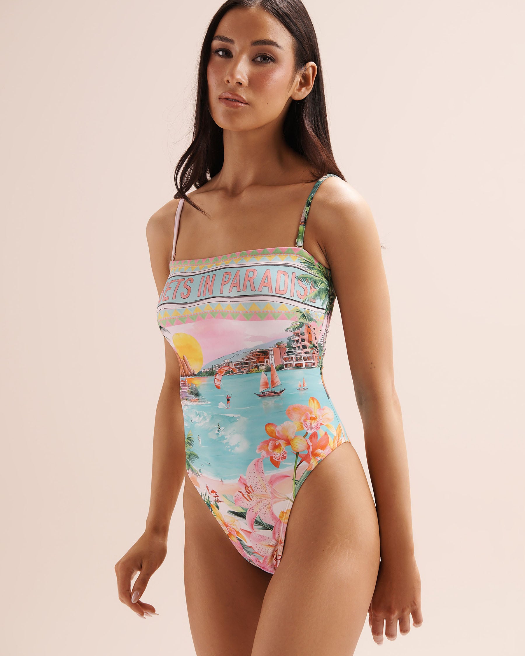 BILLABONG Paradise Sun Tully Hawaii One-Piece Swimsuit Pink BL000321W - View5