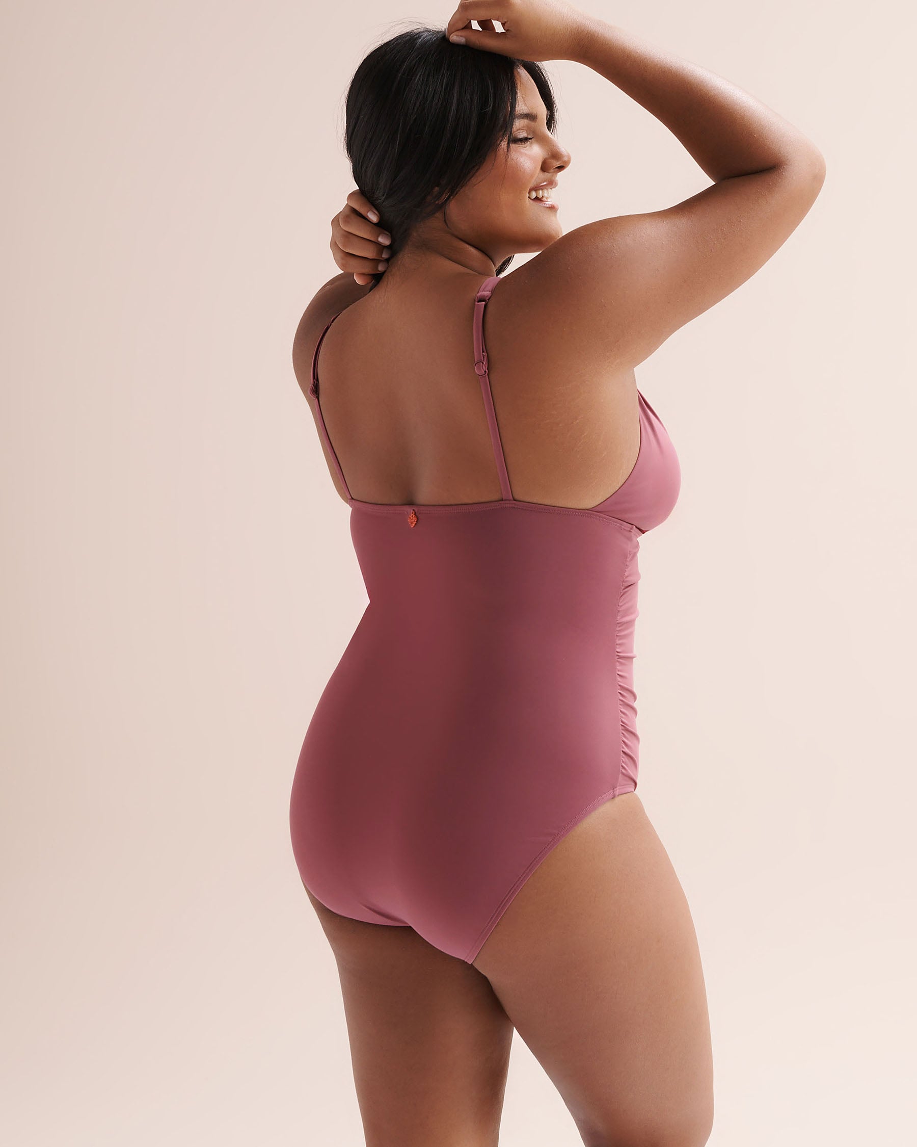 COSTA DEL REY Plunge Tummy Control One-Piece Swimsuit Hawthorn Pink 01400138 - View3