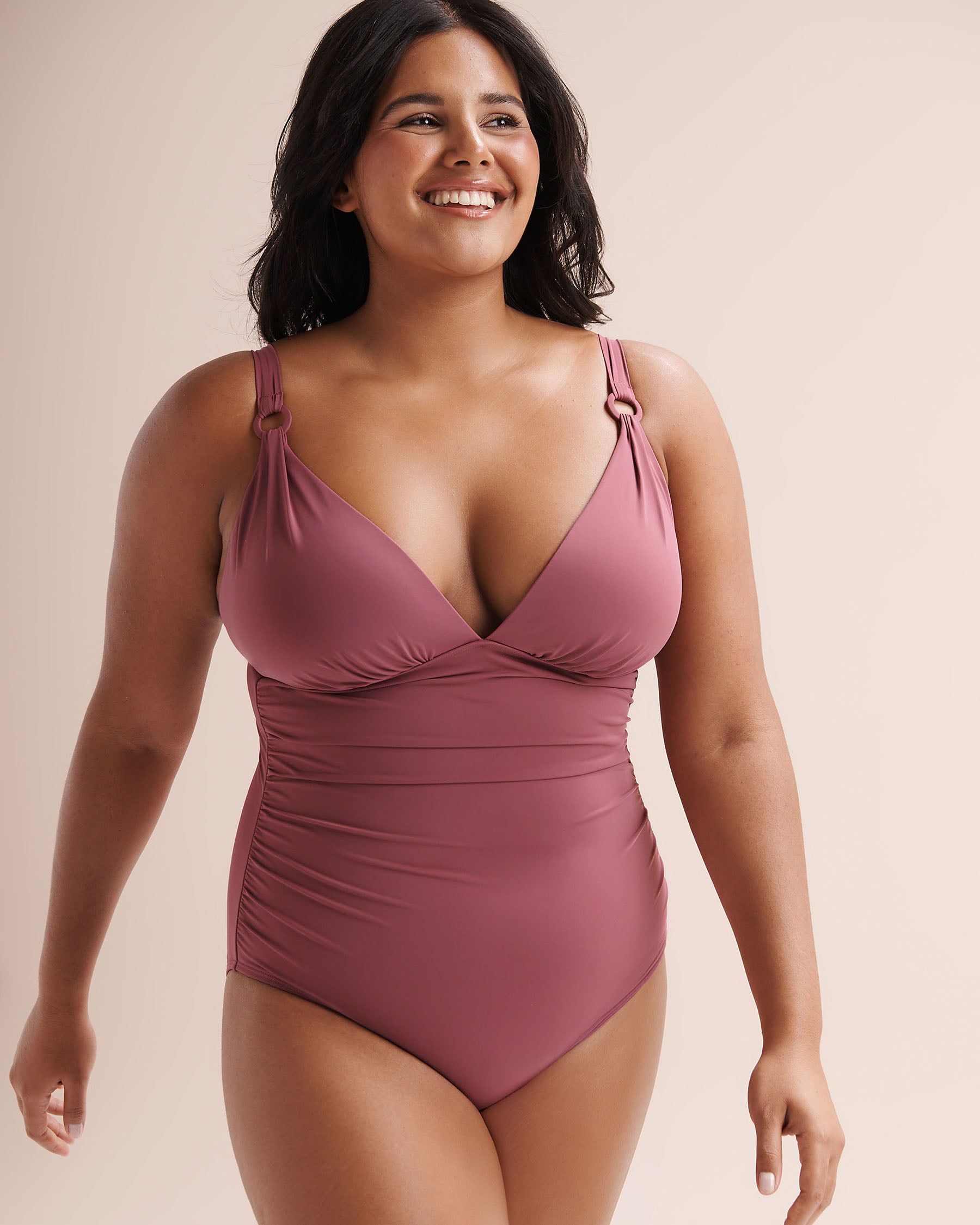 COSTA DEL REY Plunge Tummy Control One-Piece Swimsuit Hawthorn Pink 01400138 - View5