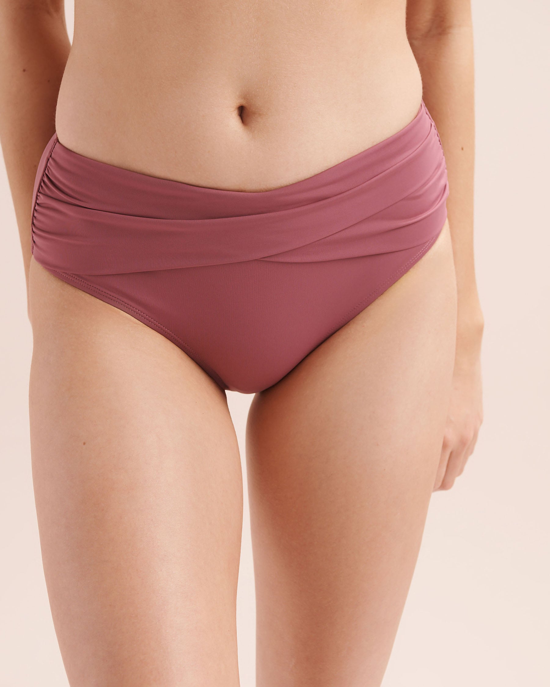 COSTA DEL REY Bas de bikini taille mi-haute repliée gainant Rose aubépine 01300579 - View1