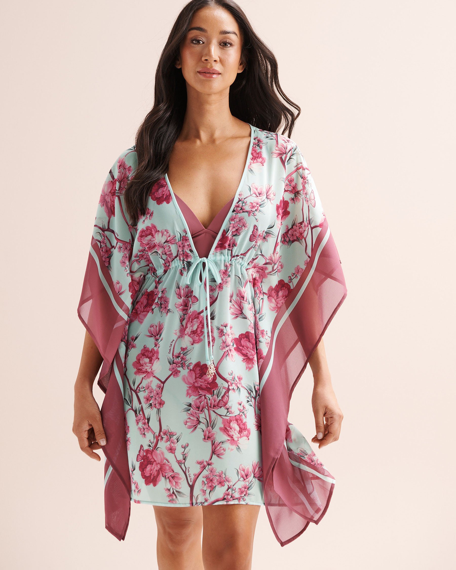COSTA DEL REY Floral Caftan Sea Blue 02400064 - View1