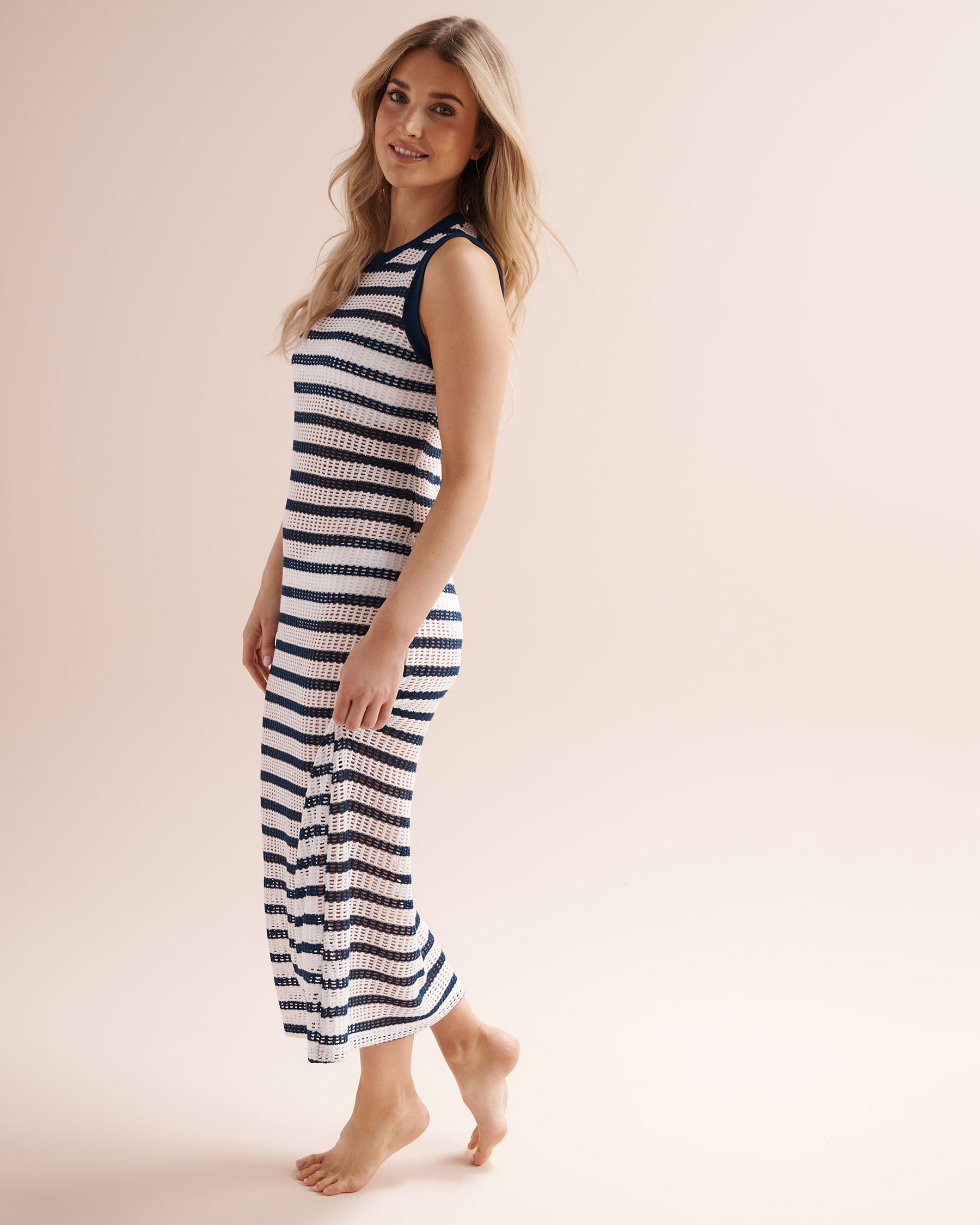 COVER ME Crochet Sripes Maxi Dress White 27057107 - View4