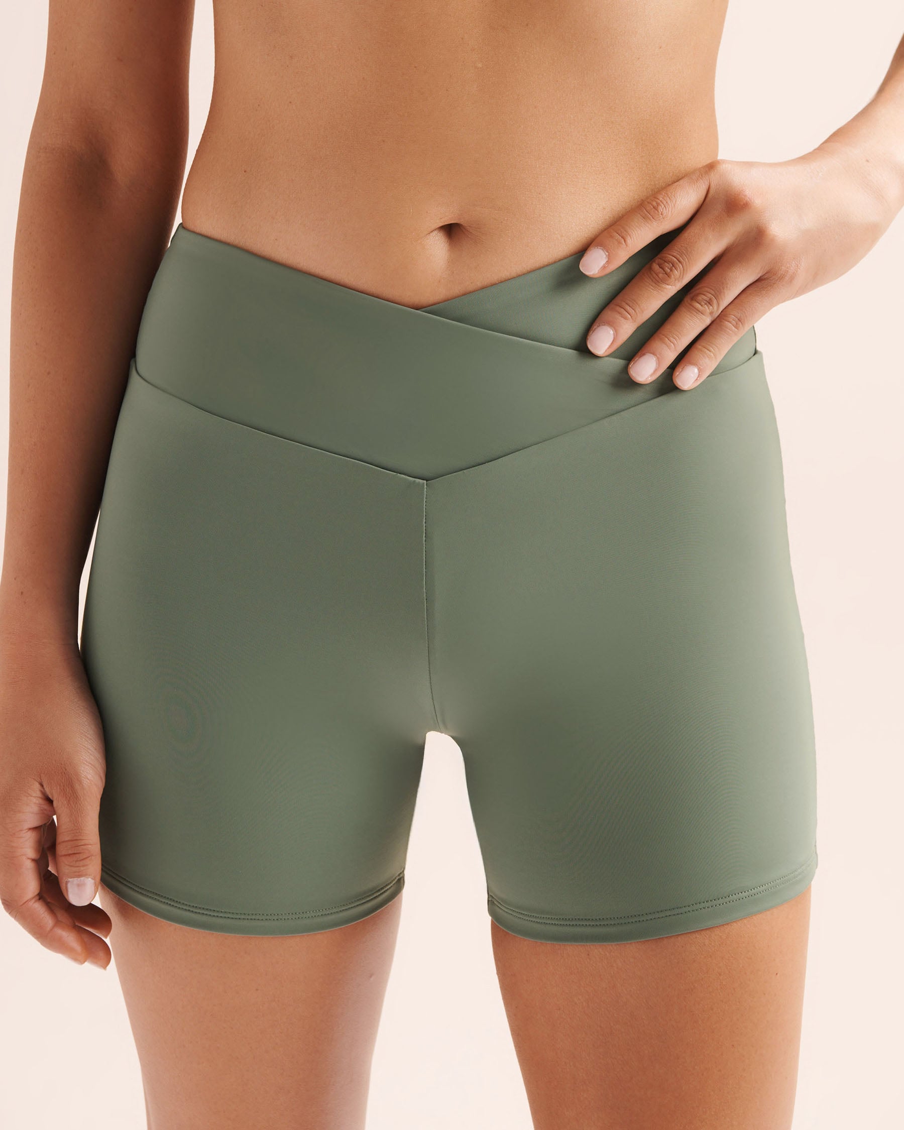 EAU DE SEA Ribbed High-Rise Swim Short Green 01300597 - View1