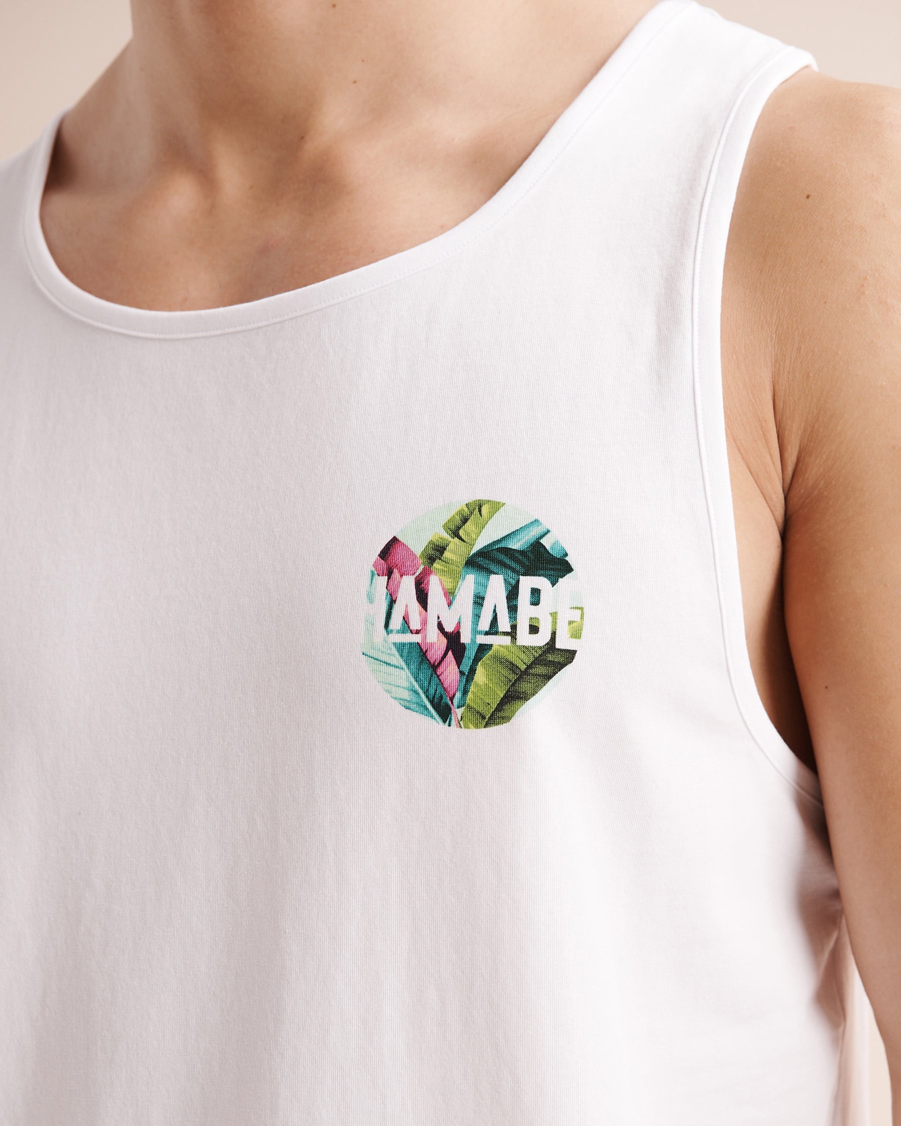 HAMABE Foliage Tank Top White 04100064 - View3
