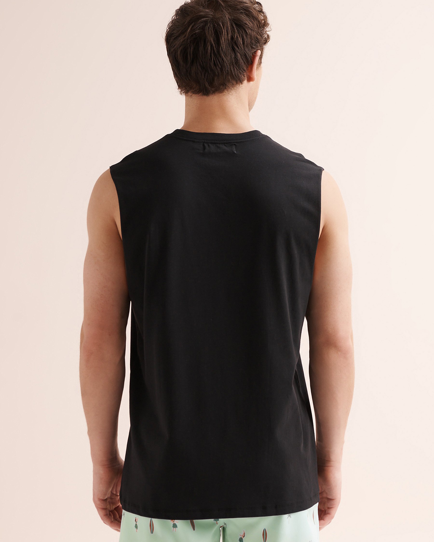 HAMABE Surfboard Crewneck Tank Top Black 04100065 - View2