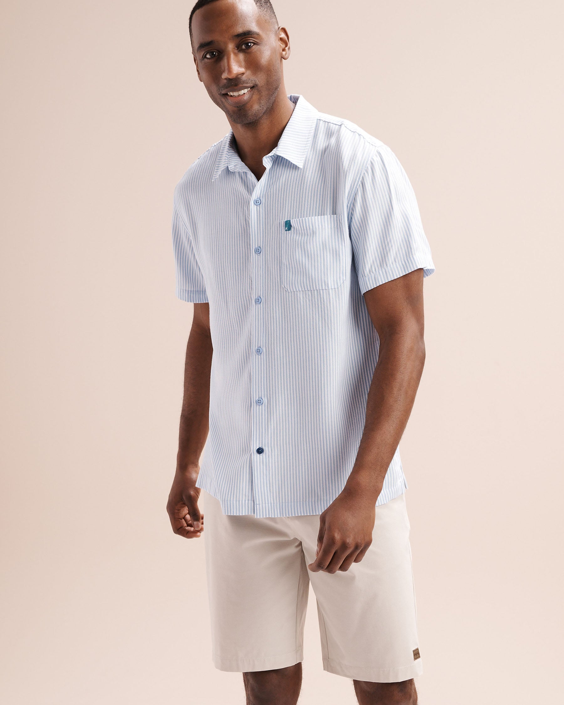 SHORELINE SEVEN Stripes Short Sleeves Shirt Blue 04100062 - View1
