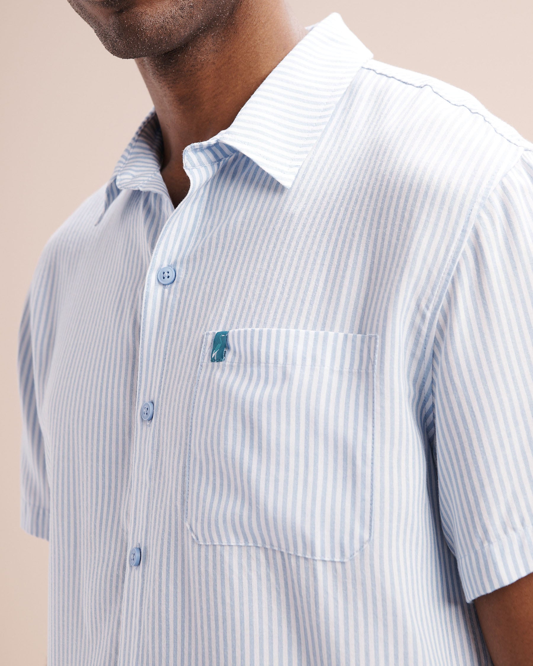 SHORELINE SEVEN Stripes Short Sleeves Shirt Blue 04100062 - View3