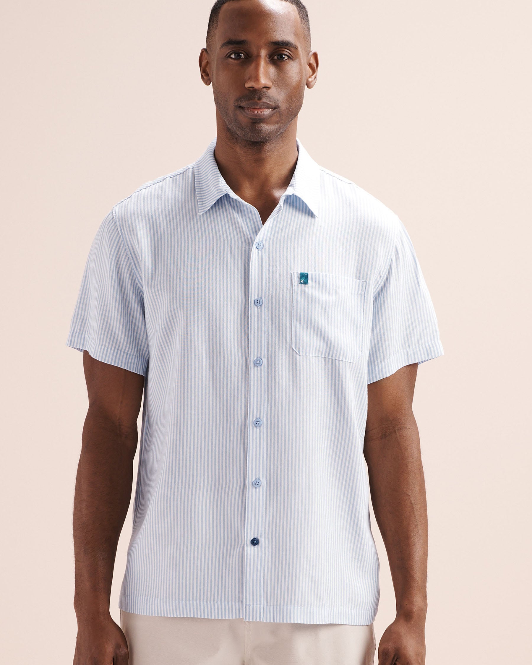 SHORELINE SEVEN Stripes Short Sleeves Shirt Blue 04100062 - View4