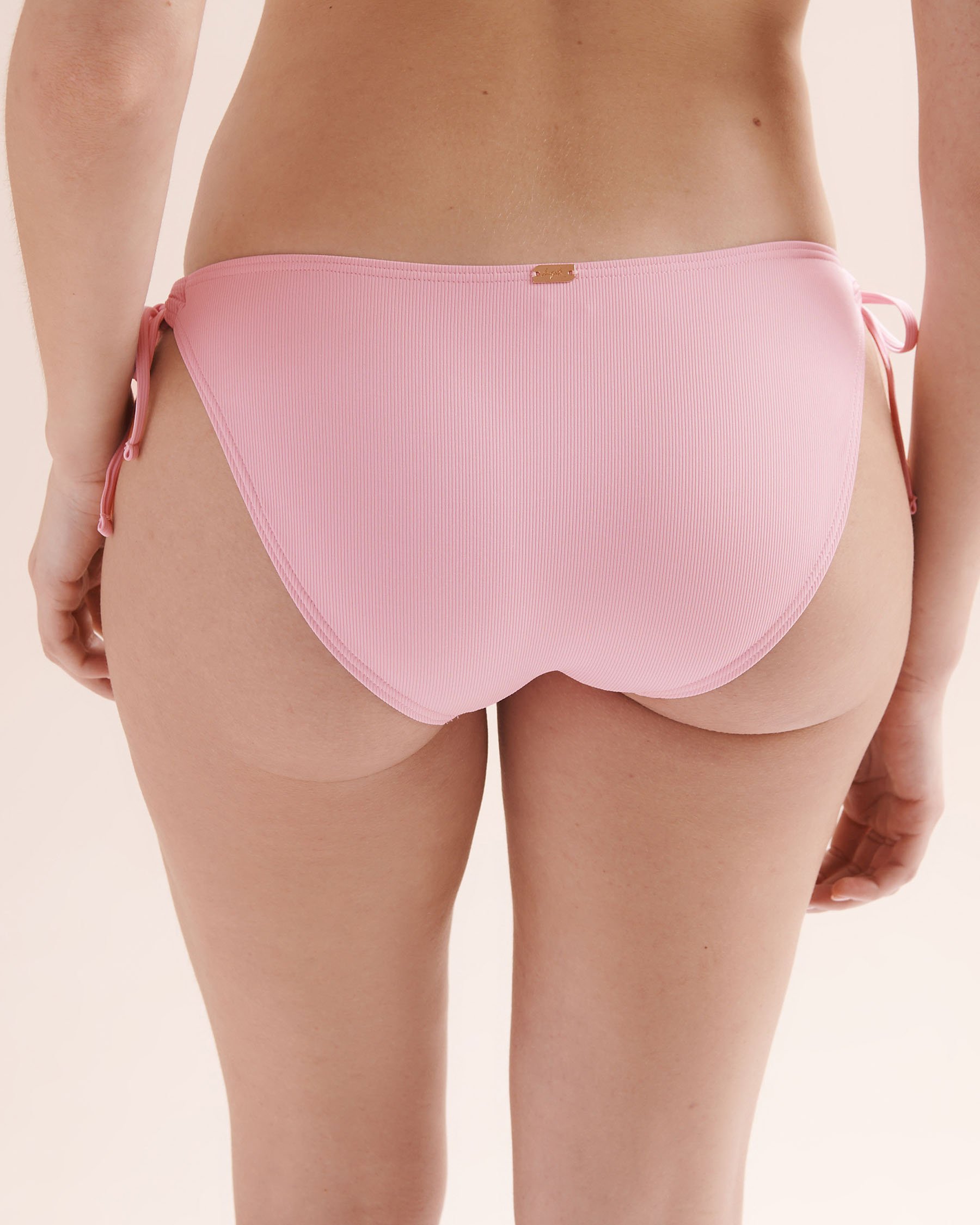 TROPIK Ribbed Side Tie Low-Rise Bikini Bottom Pink 01300584 - View2