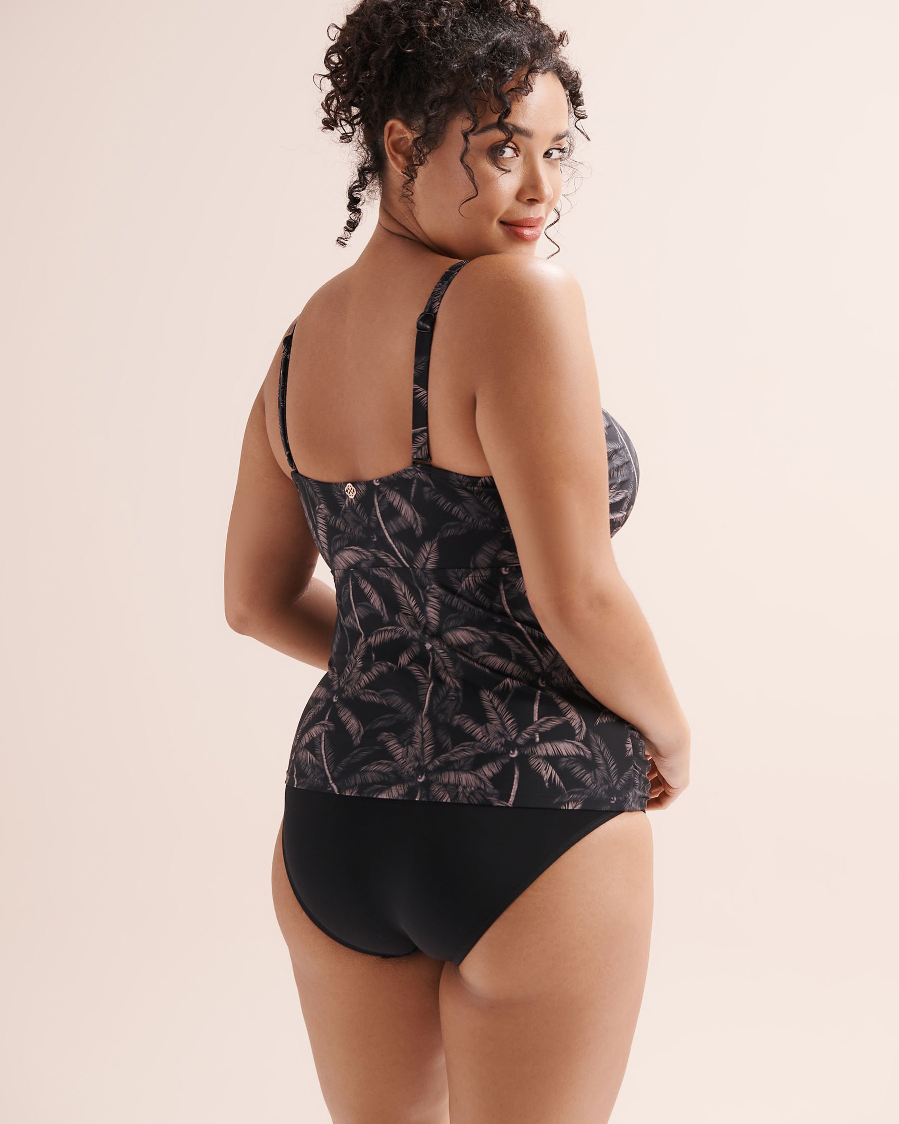 TURQUOISE COUTURE Fitted D Cup Tankini Top Black 01200137 - View3