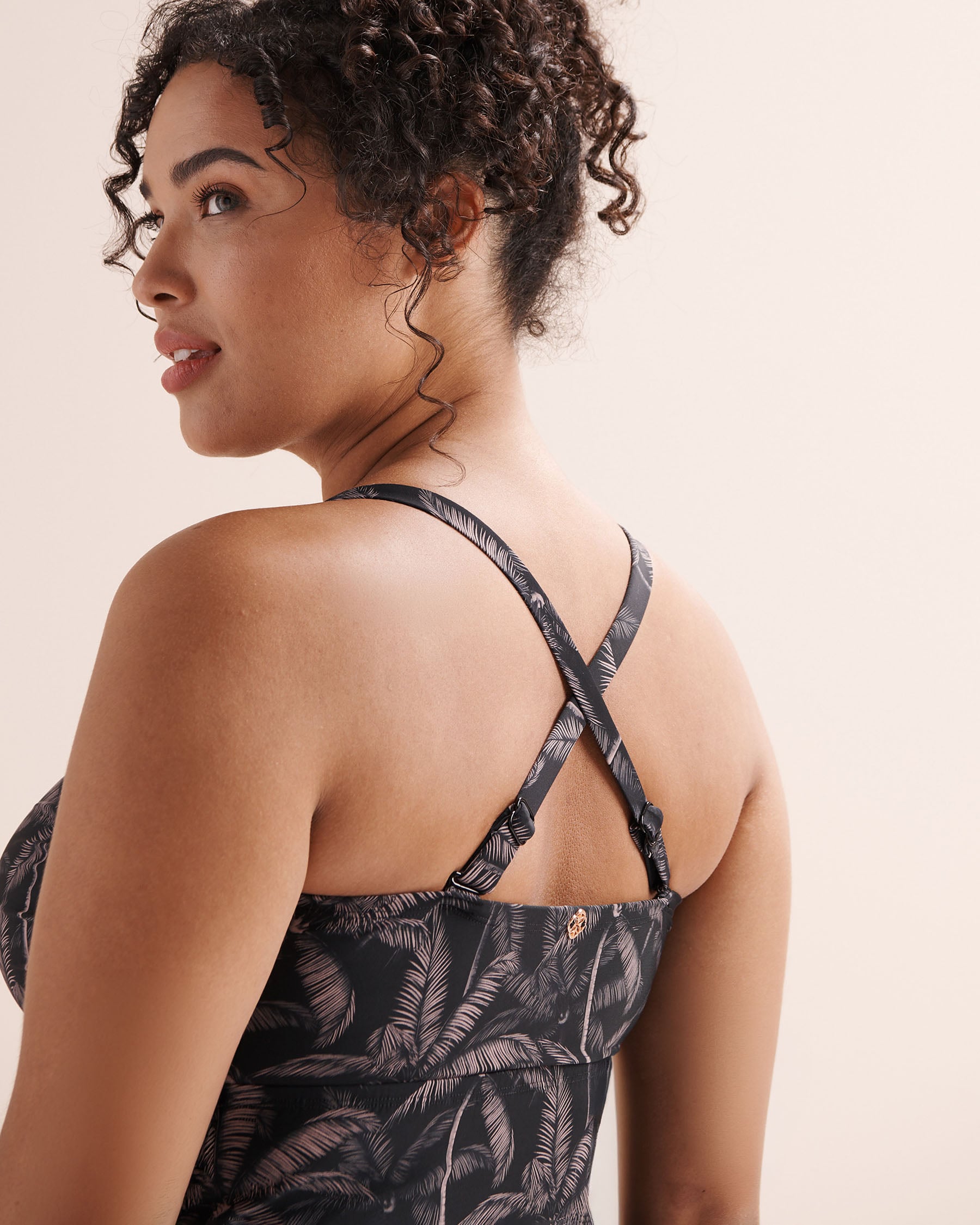 TURQUOISE COUTURE Fitted D Cup Tankini Top Black 01200137 - View4