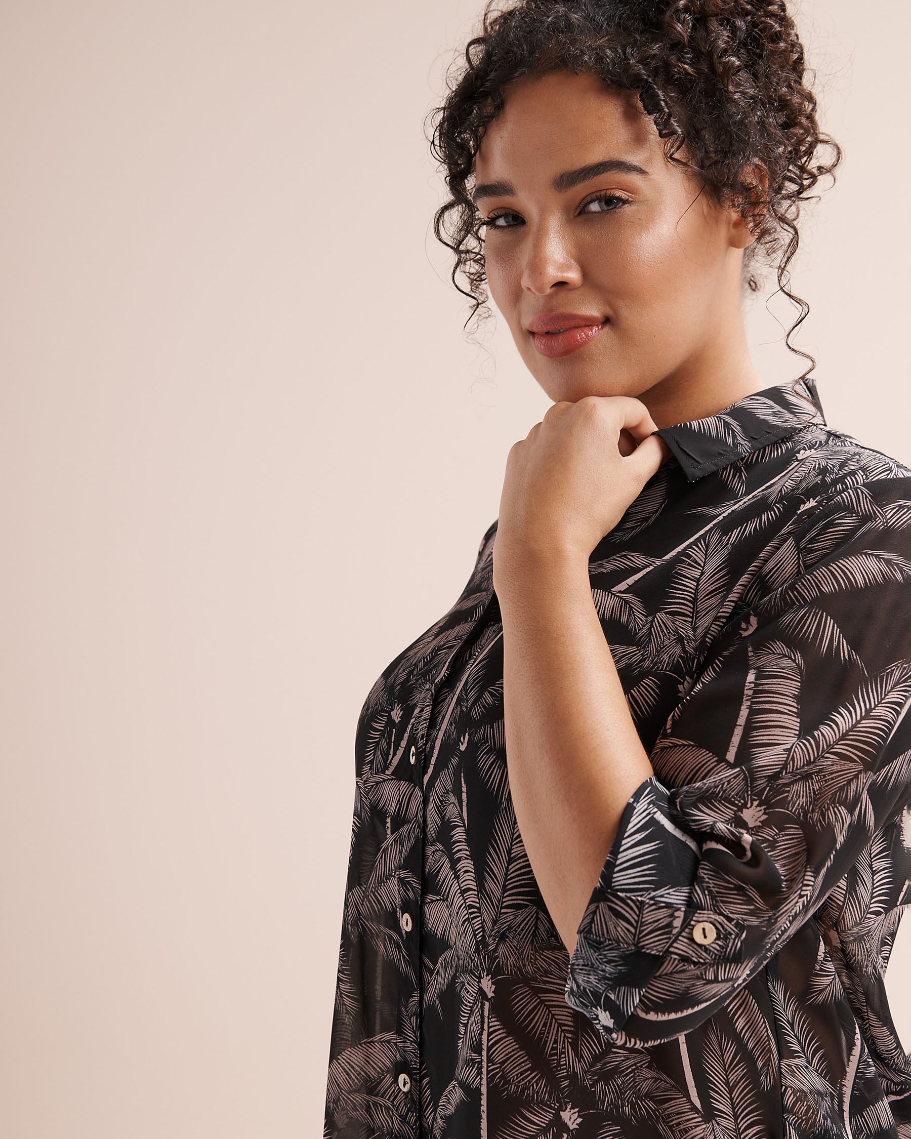 TURQUOISE COUTURE Long Sleeve Shirt Black 02100051 - View4