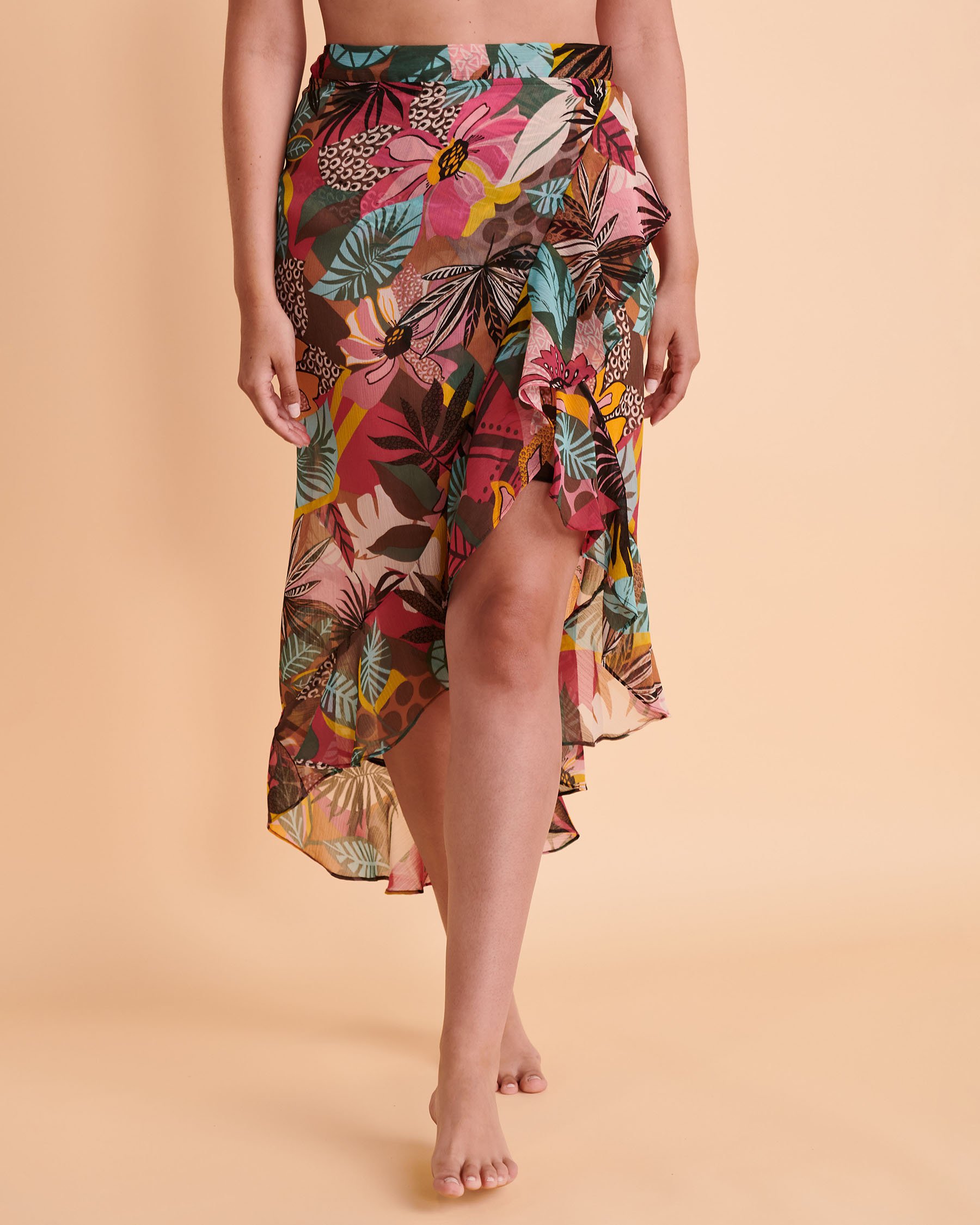 BLEU ROD BEATTIE RUN WILD Ruffle Pareo Multicolor print RBRW22882 - View1