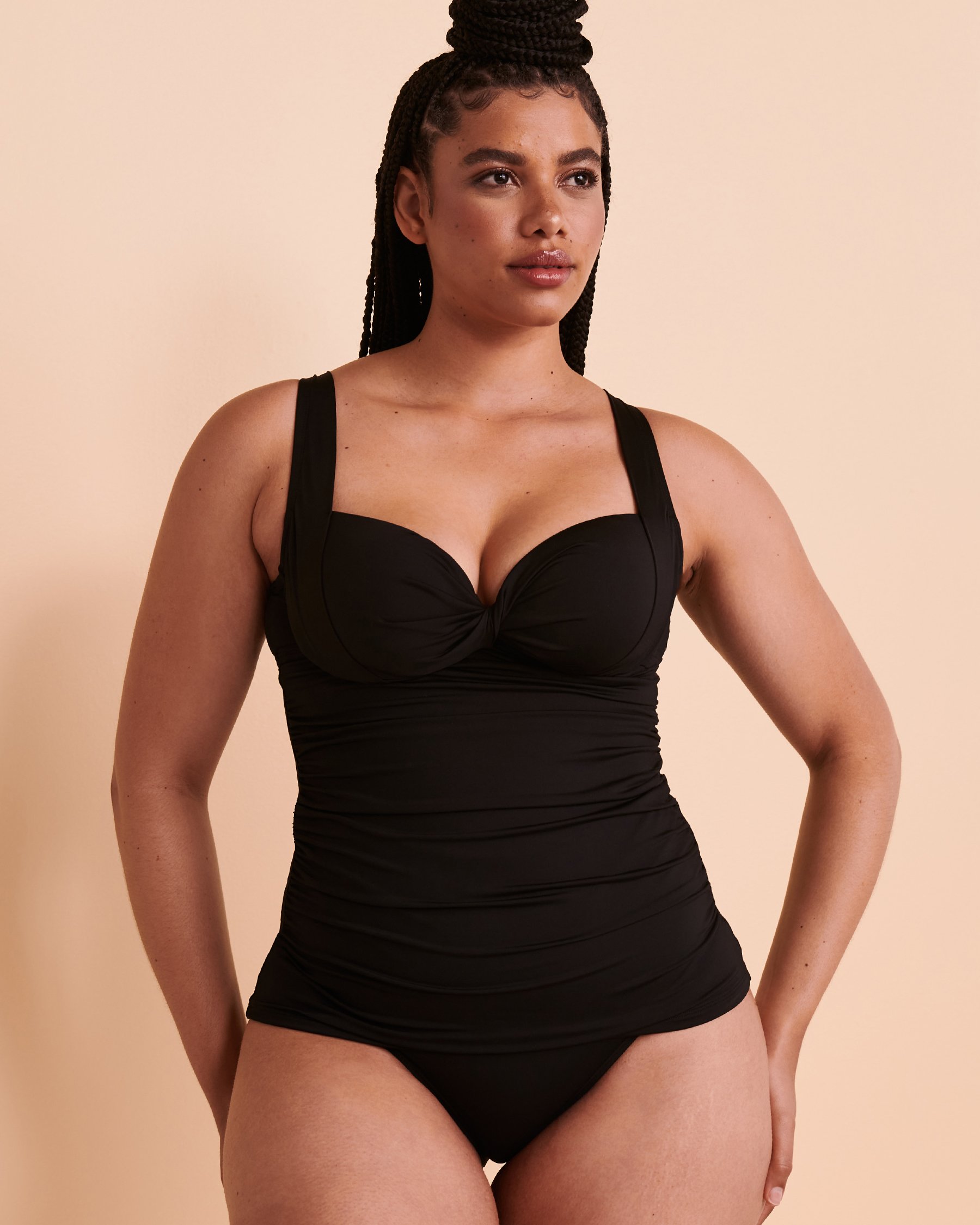 ANNE COLE Haut tankini torsadé LIVE IN COLOR Noir 22MT23401 - Voir1