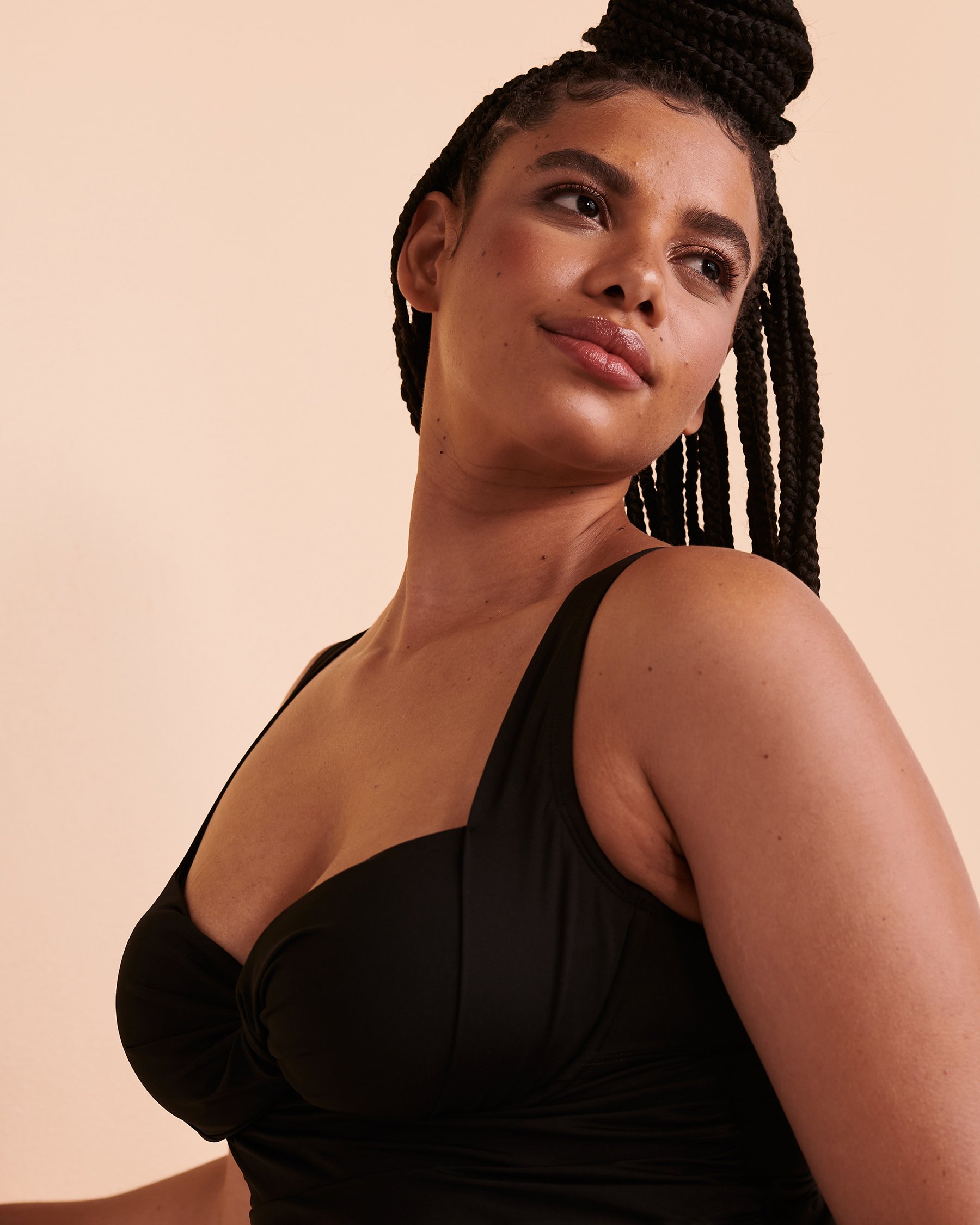 ANNE COLE Haut tankini torsadé LIVE IN COLOR Noir 22MT23401 - Voir4