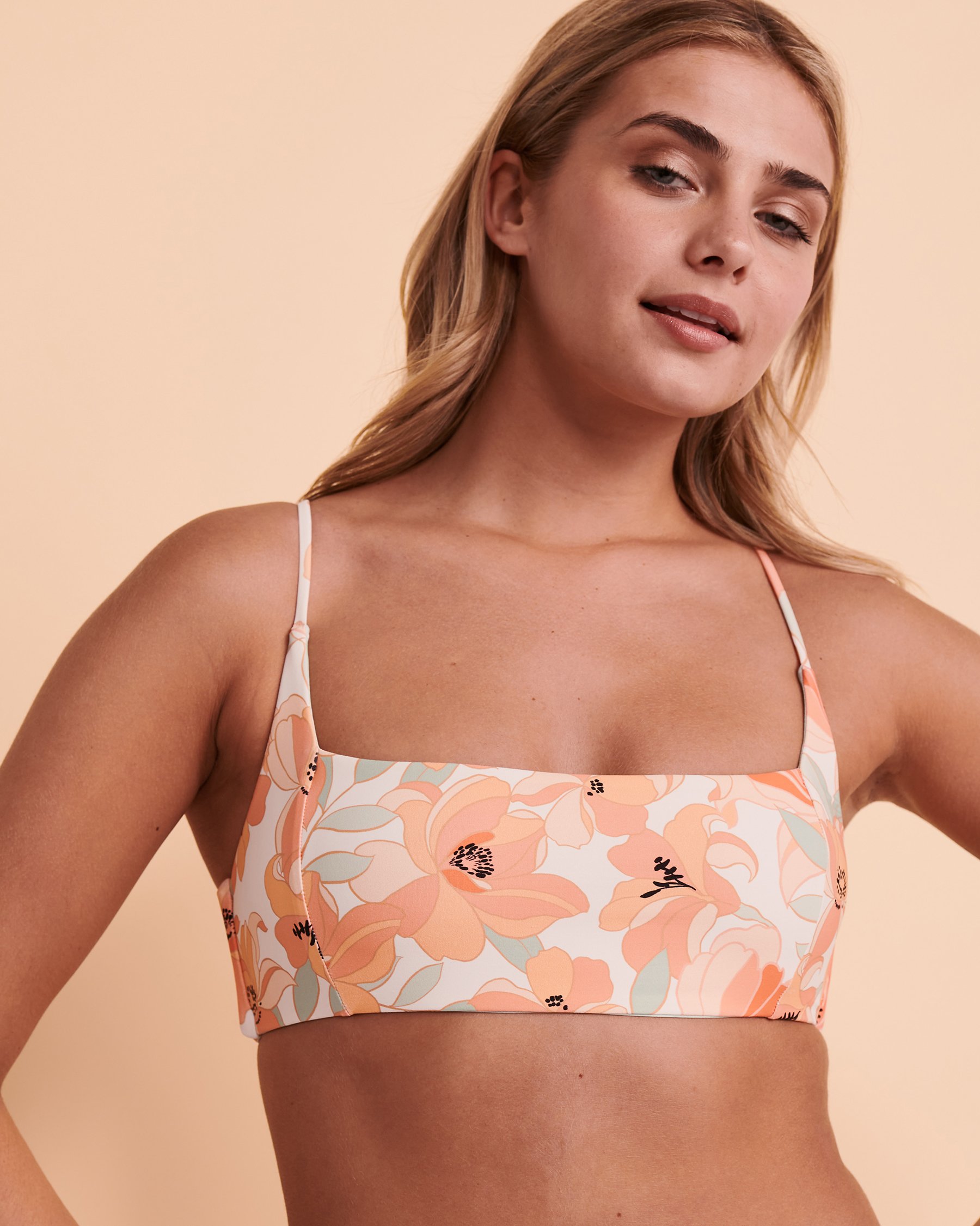 RIP CURL PAPAYA PUNCH Cross Back Bralette Bikini Top Floral GSIVH8 - View3