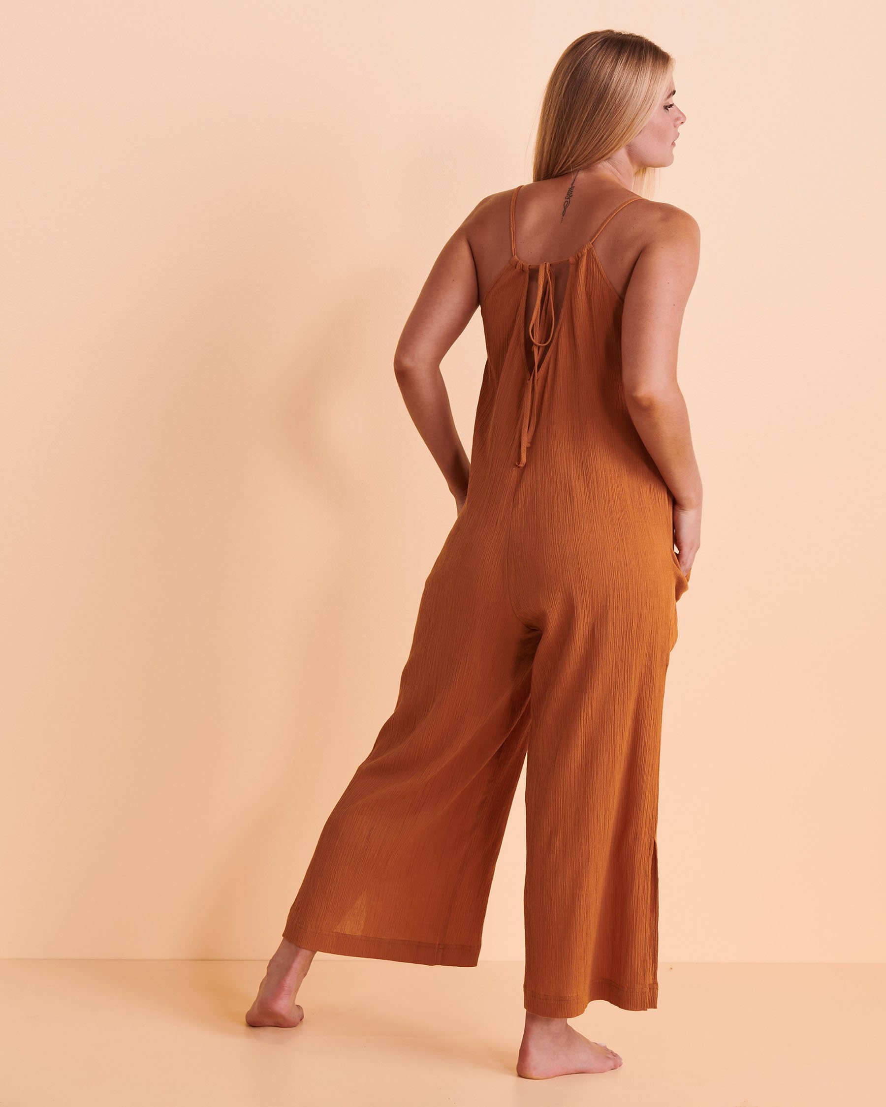 SANCTUARY FRESH SQUEEZED Wide Leg Jumpsuit Cinnamon SAFS22814H - View2