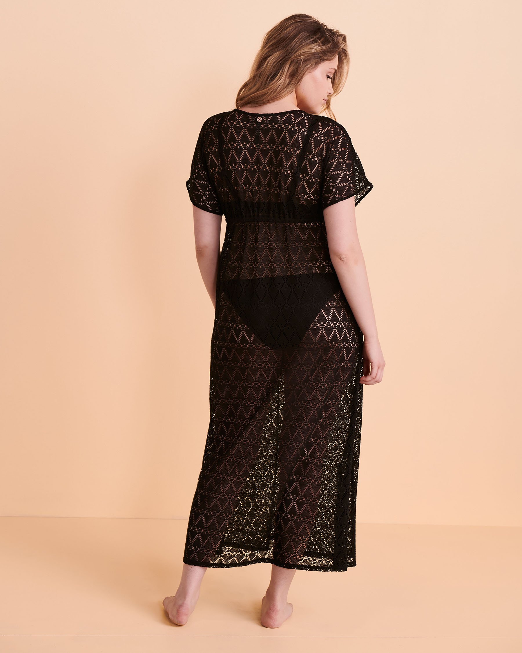TURQUOISE COUTURE Robe maxi crochet Noir 02300068 - Voir2