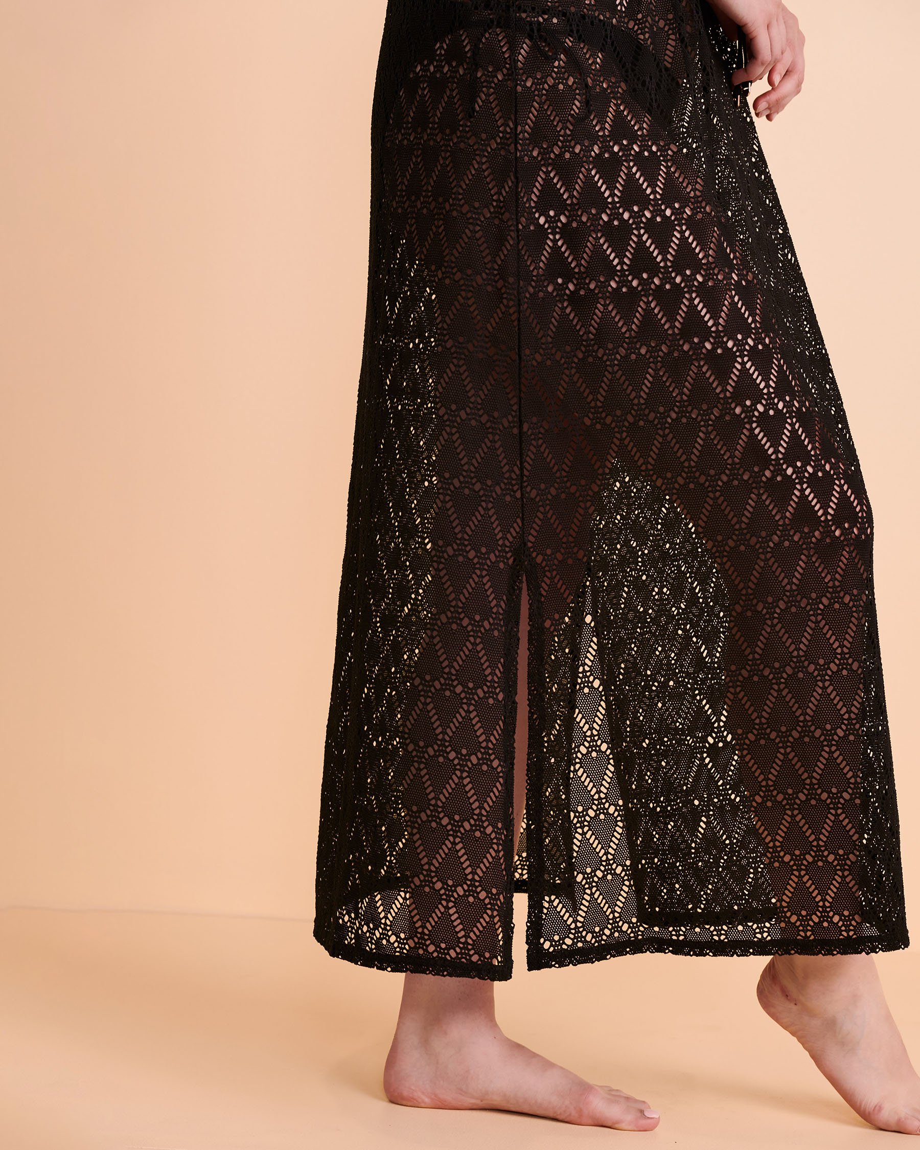 TURQUOISE COUTURE Robe maxi crochet Noir 02300068 - Voir3