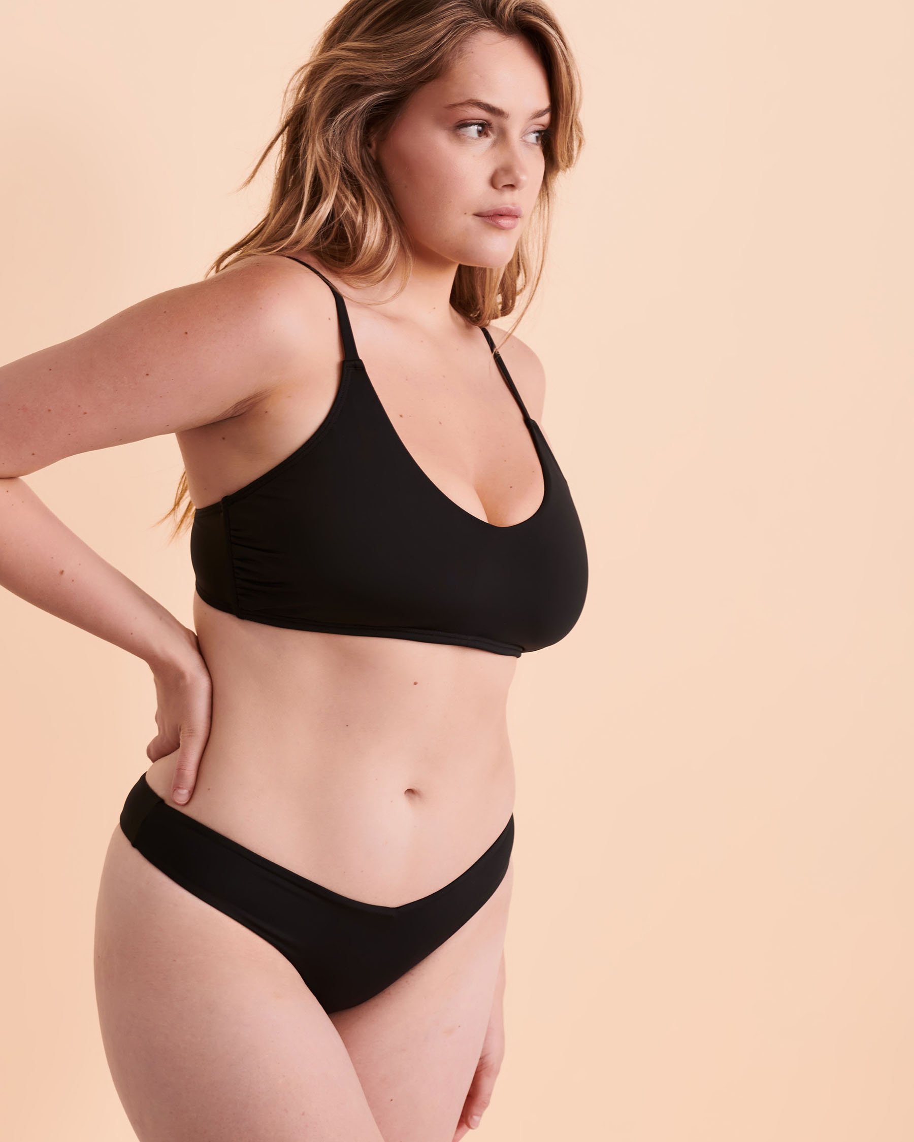 TROPIK SOLID D Cup Bralette Bikini Top Black 01200026 - View1